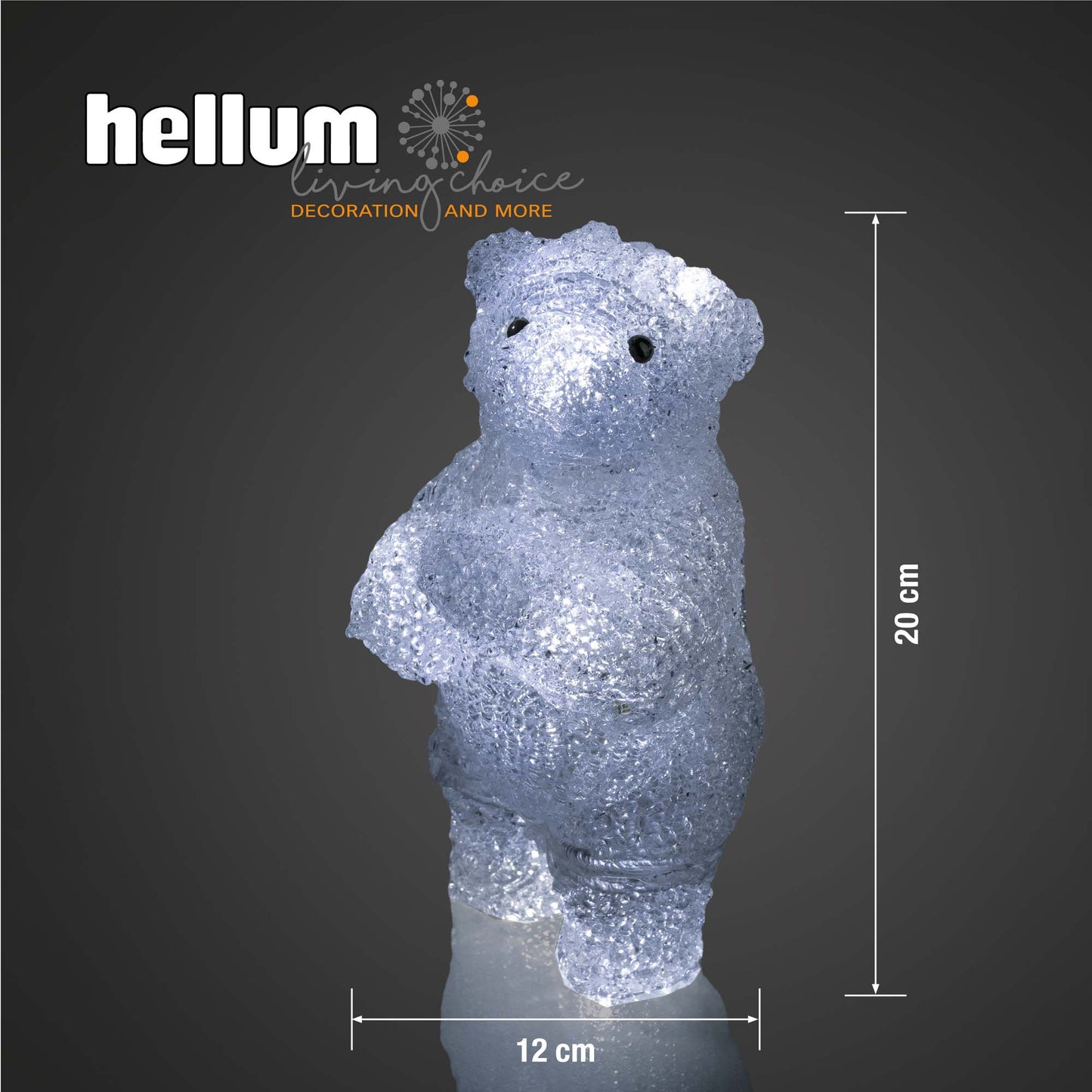 LED-Polarbär 20 cm hoch weiß