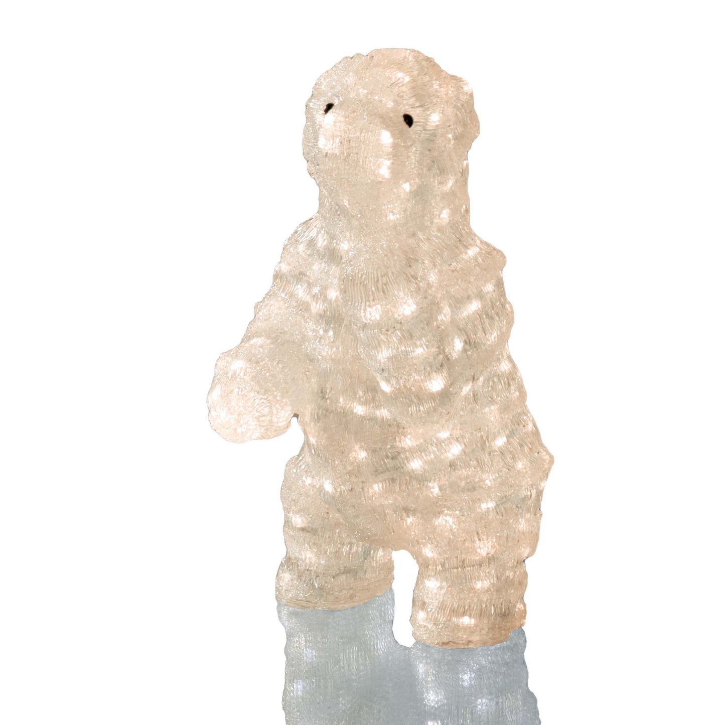 LED-Acryl Eisbär stehend, 200 LEDs ww, 25x25x50cm, Außen-Transformator