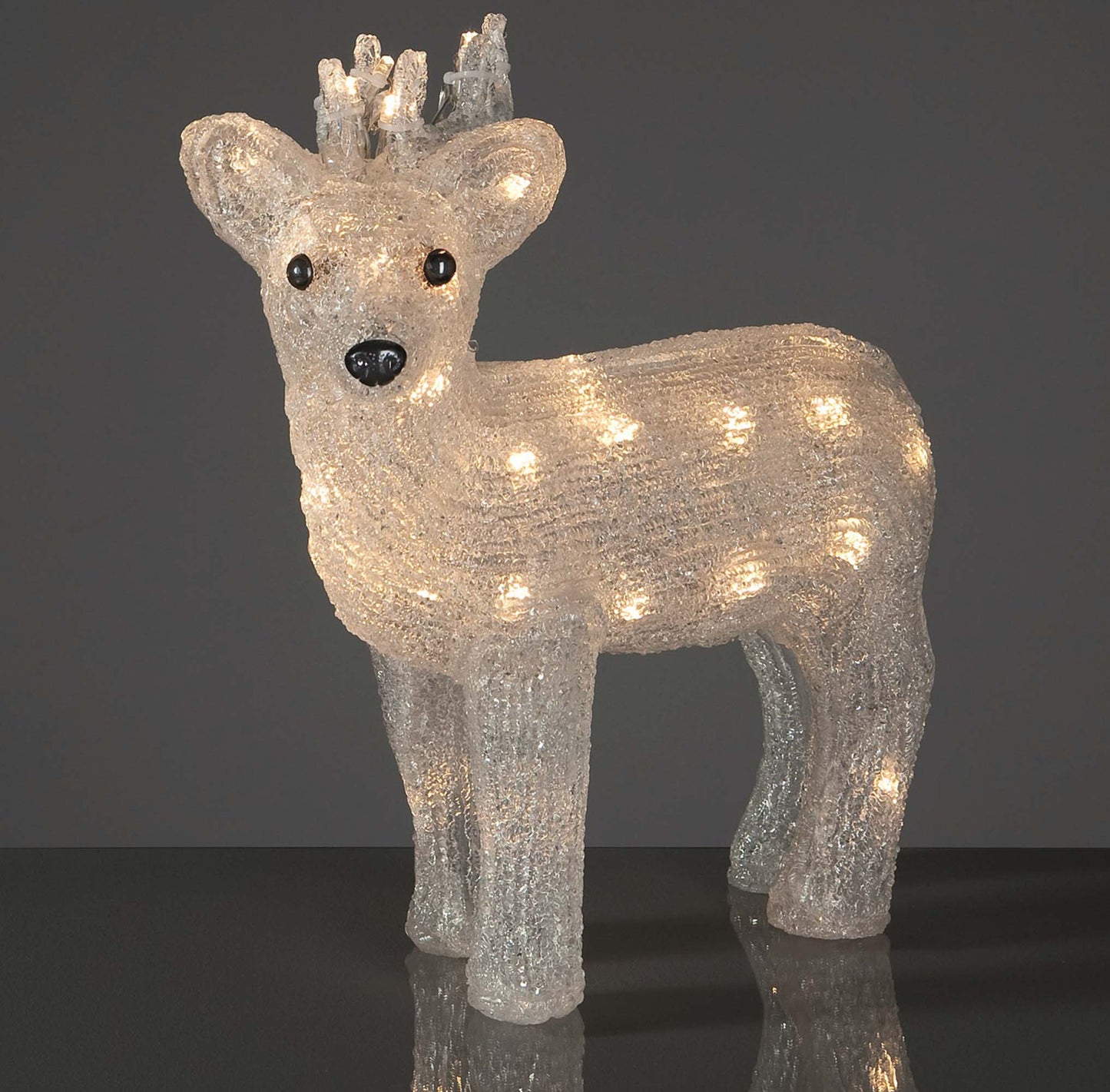 LED-Acryl-Rentier, 40 LEDs ww, H: 35cm, Außen-Transformator_575224