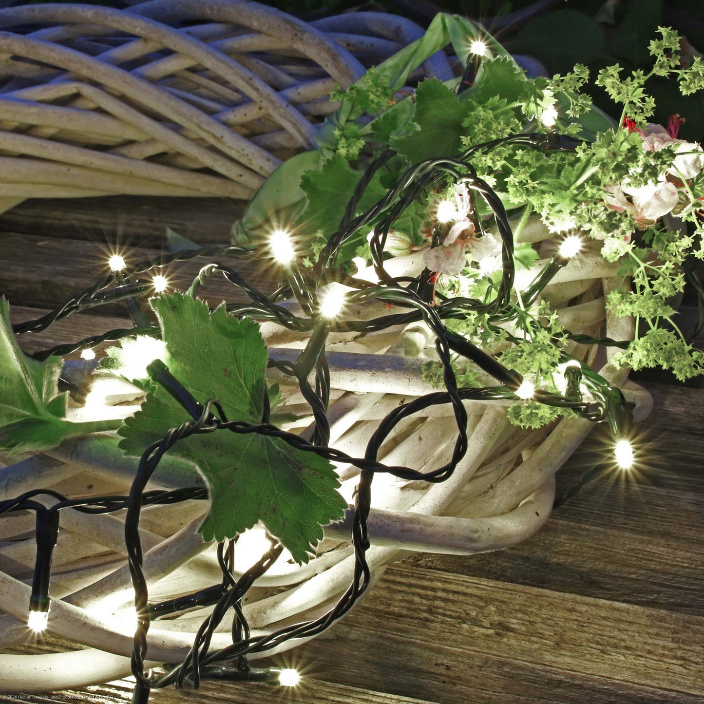 Lichterkette 40 LED, Lichterkette außen 3,9 m, Lichterkette kaltweiß mit Stecker