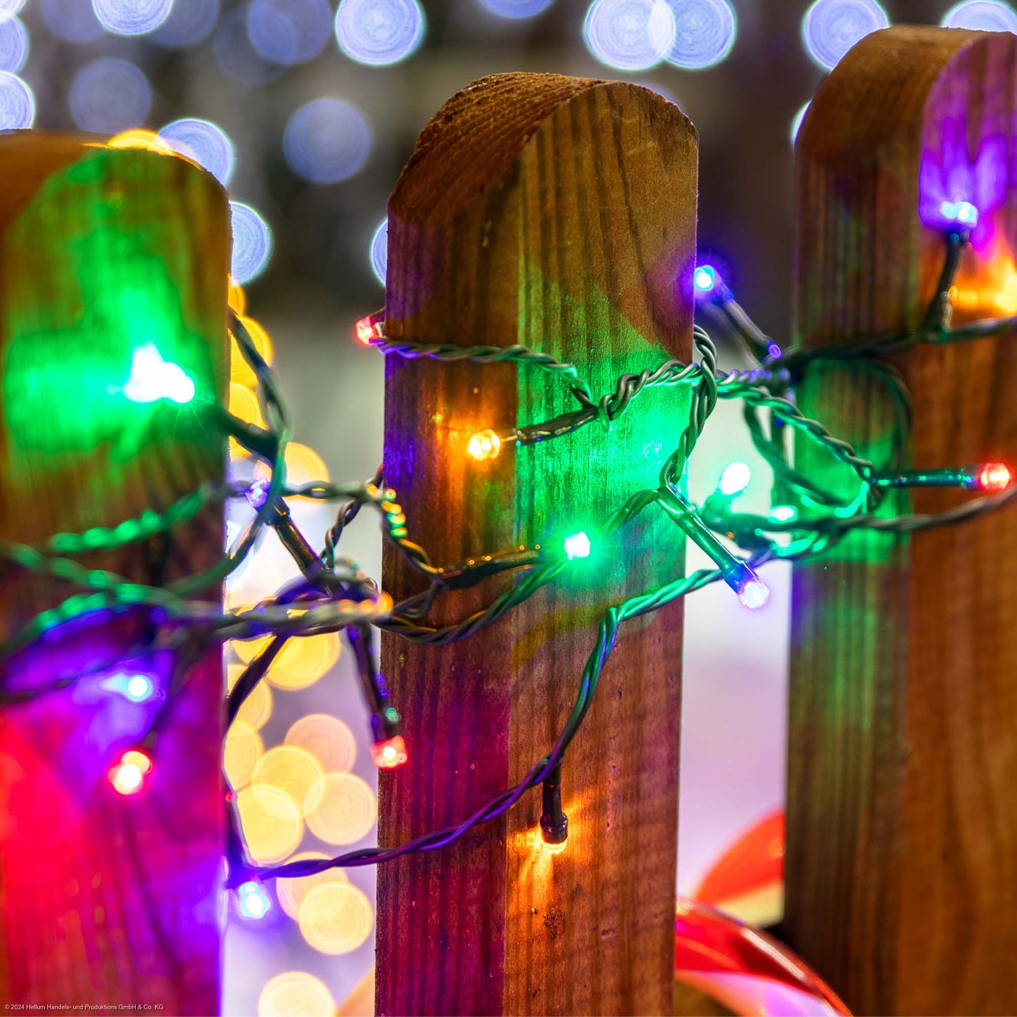 Lichterkette 3,9 m 40 LED bunt Outdoor Timer Trafo Außen Deko Beleuchtung Garten Party