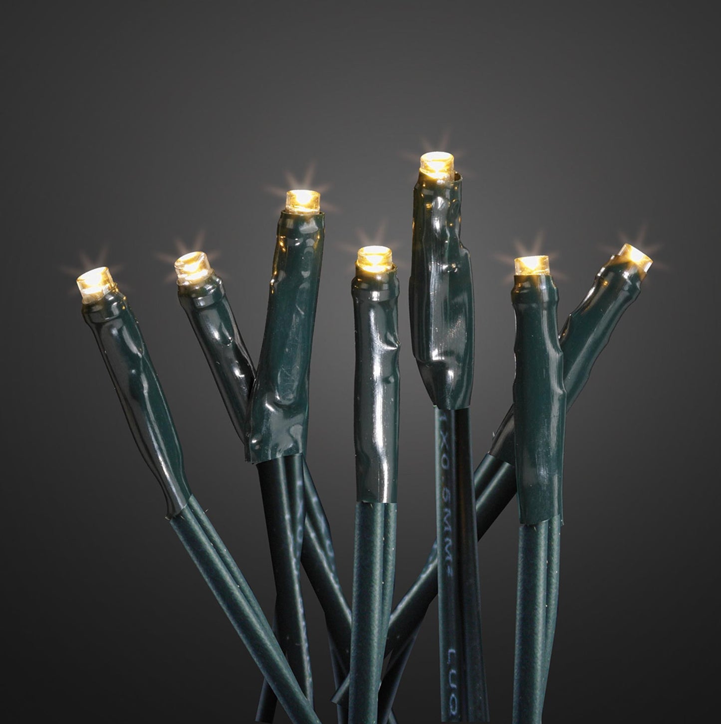 50-tlg. LED-Lichterkette, warm-weiß, grünes-Kabel, Euro-Stecker, 579130