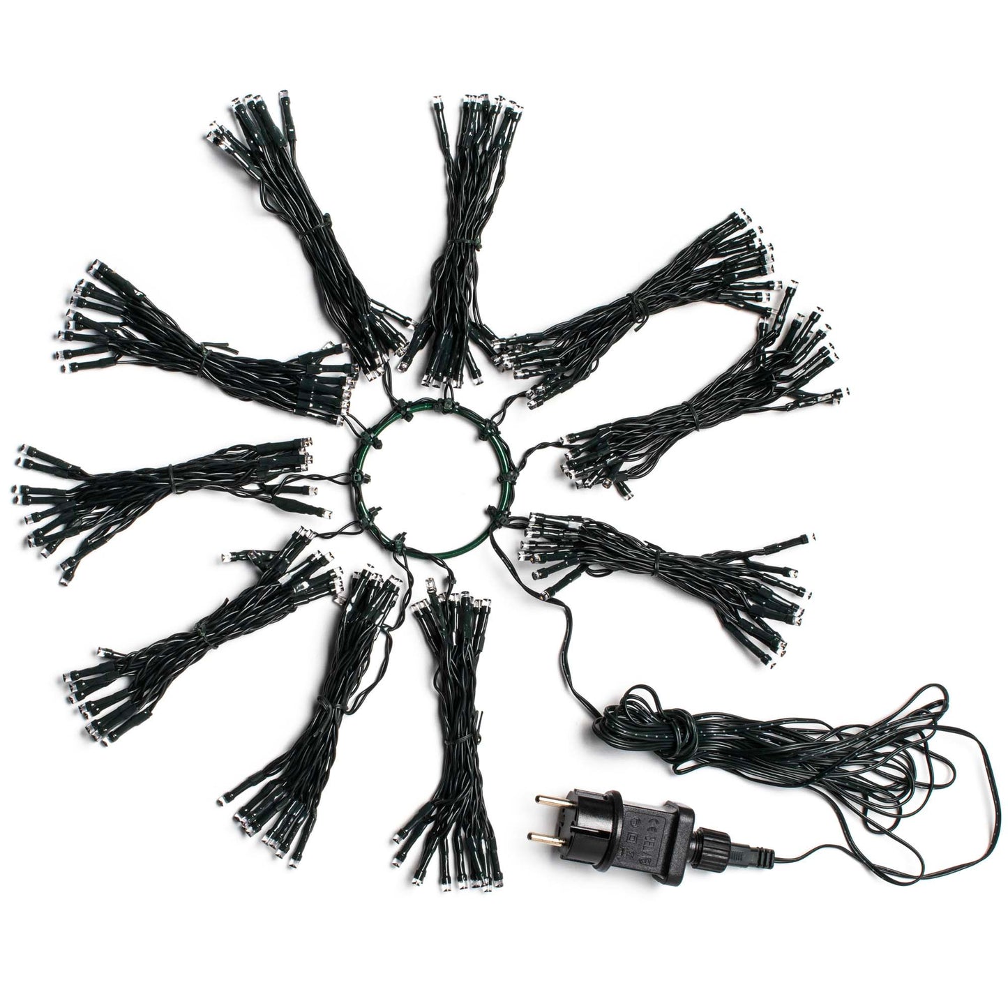 LED-Lichterkette "Quick-Lights" Standard ,10 Stränge, 220 LEDs ww, 1,8m, Außen-Transformator