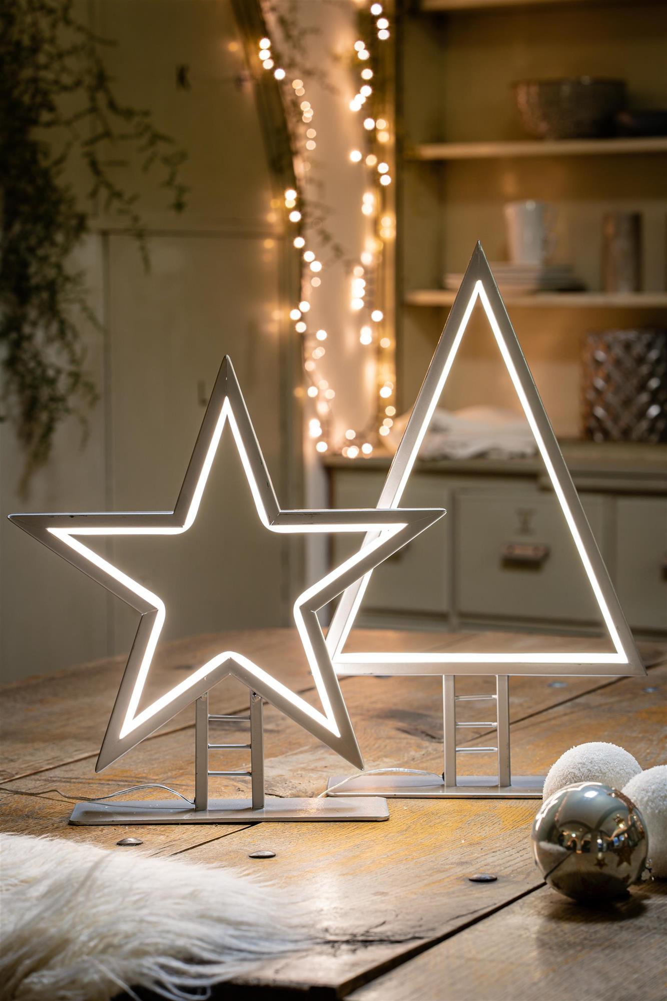LED-Metallbaum silber, mit Neon-Lichtschlauch ww