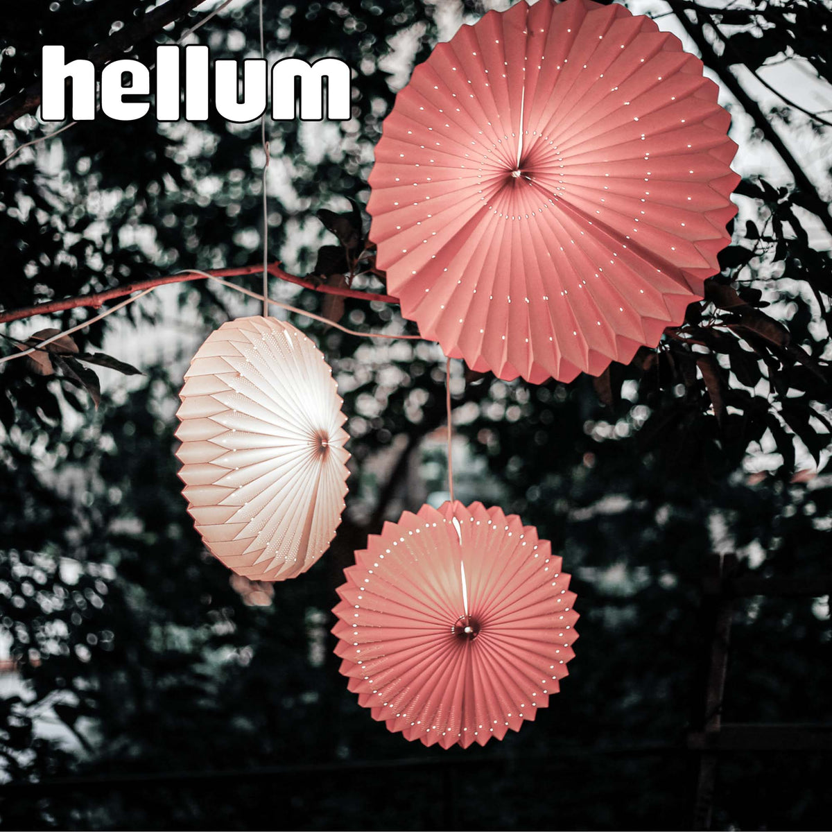 LED Sunny Lampion rosa außen, mit E14 Glühlampe warmweiß, Ø 40 cm, weißes Kabel, mit Stecker, EPREL ID 2165782