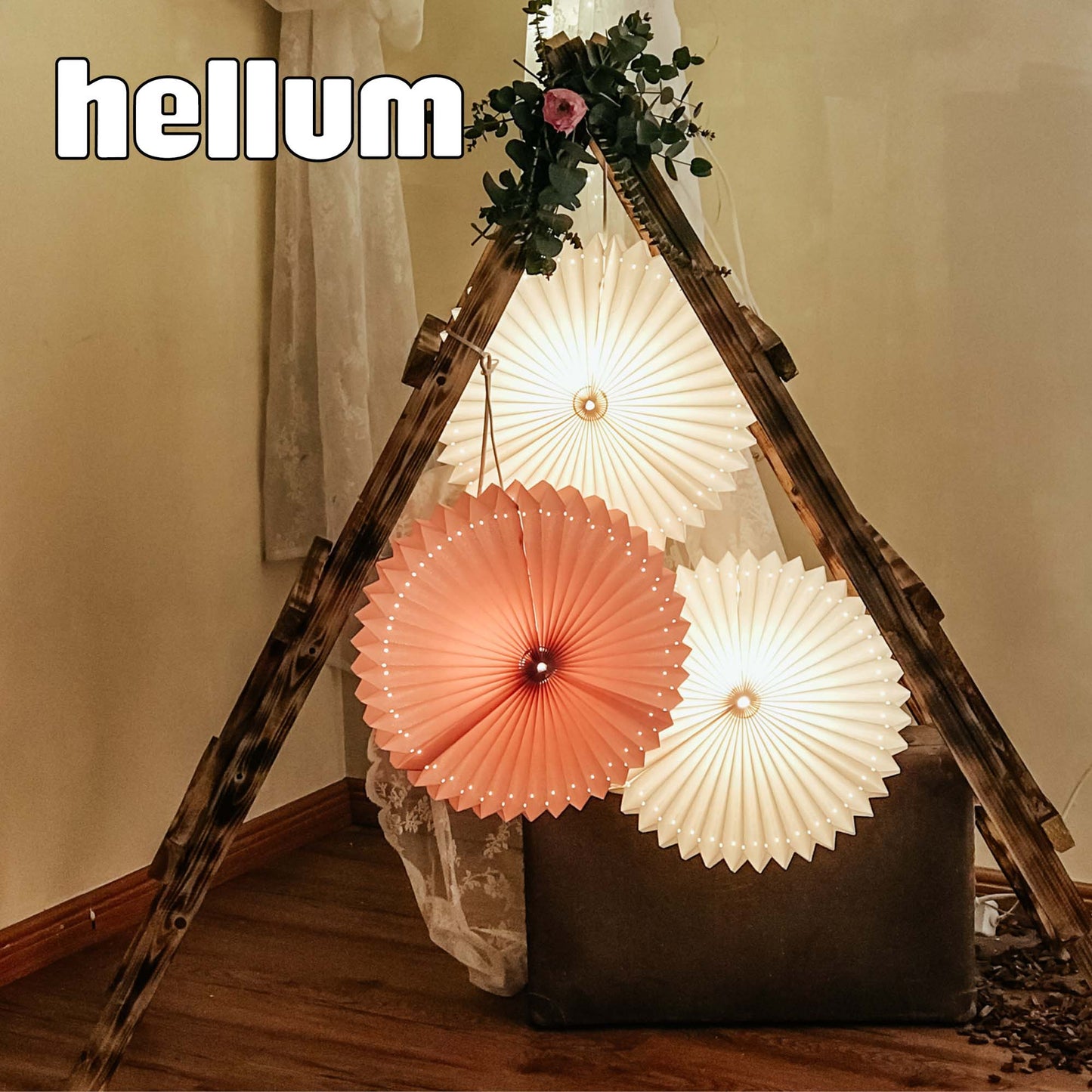 Papierlampion "Sunny", pink, hängend, weißes Kabel, E14 Sockel, mit Schalter, Ø 60 cm, für außen, inkl. Lampe