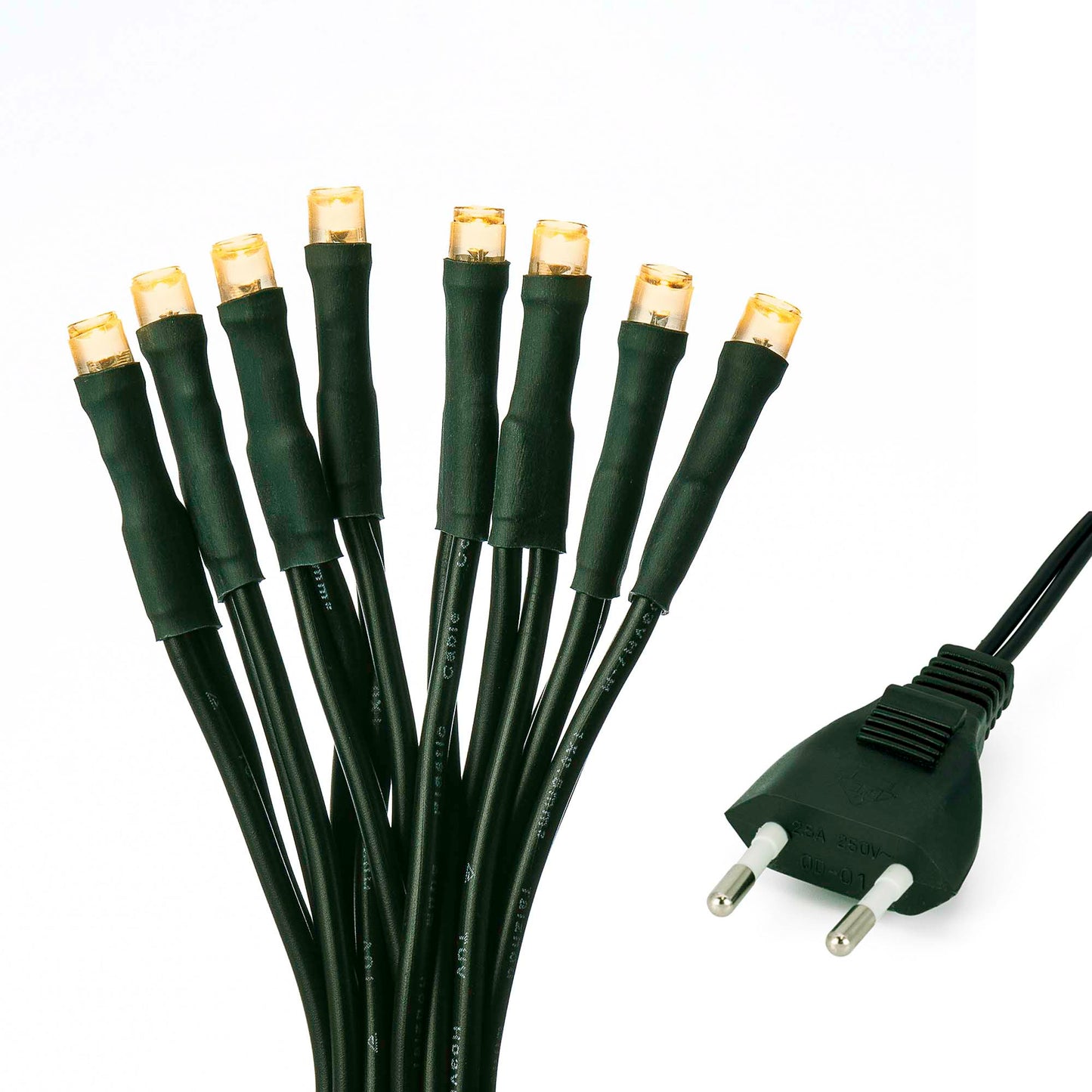 20-tlg. LED-Lichterkette, klassisch warm-weiß, grünes-Kabel, Euro-Stecker_577549