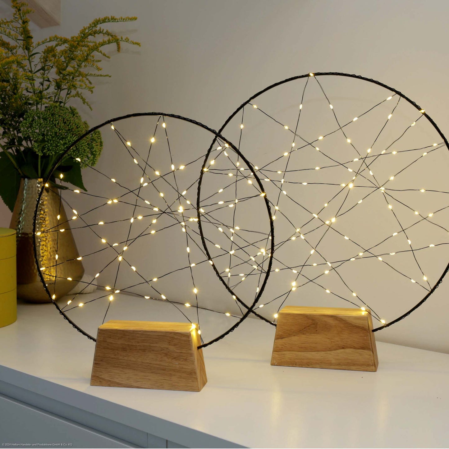 LED-Traumfänger, Ø 30cm, 80 warmweiße LED, Innentransformator mit Timer