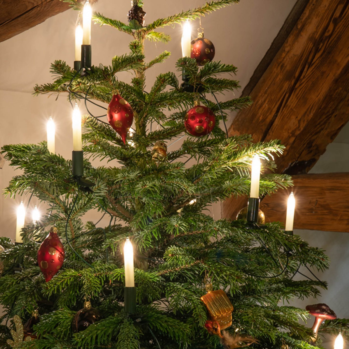30-tlg. Schaftkerzenkette, klare Lampen, für innen, teilbarer Stecker_803006