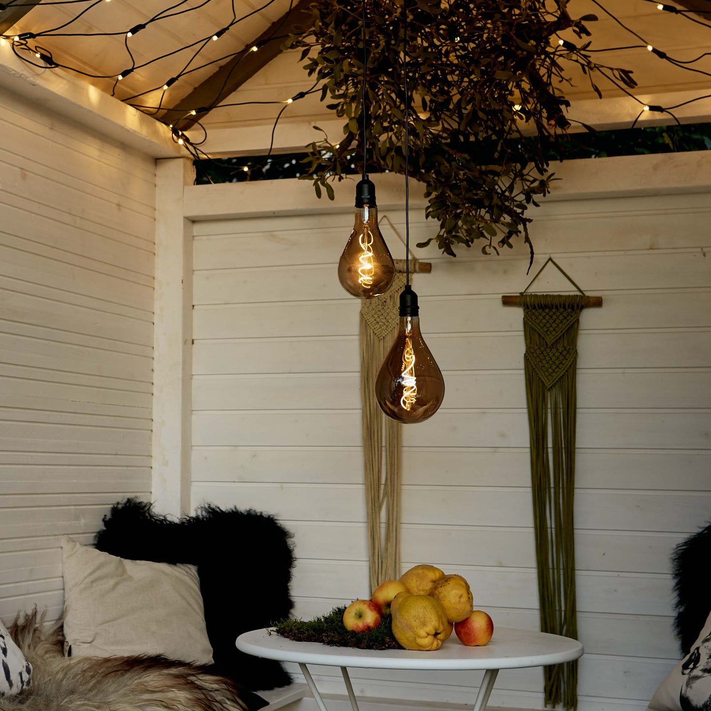 LED-Filament Vintage-Lampe,Ø13 * 27 cm, "Smokey", mit Fernbedienung und Timer, batteriebetrieben