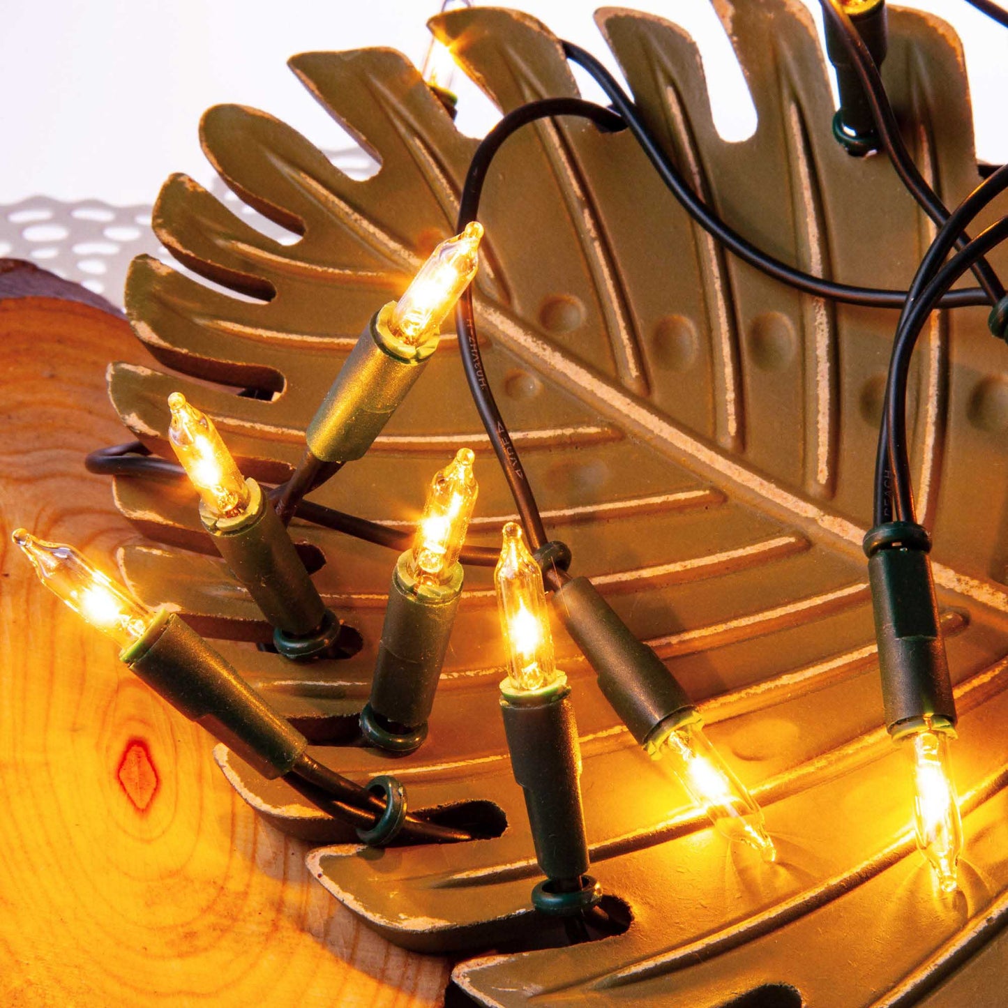 10-tlg. Minikette, grün/klar, Euro-Stecker, für innen