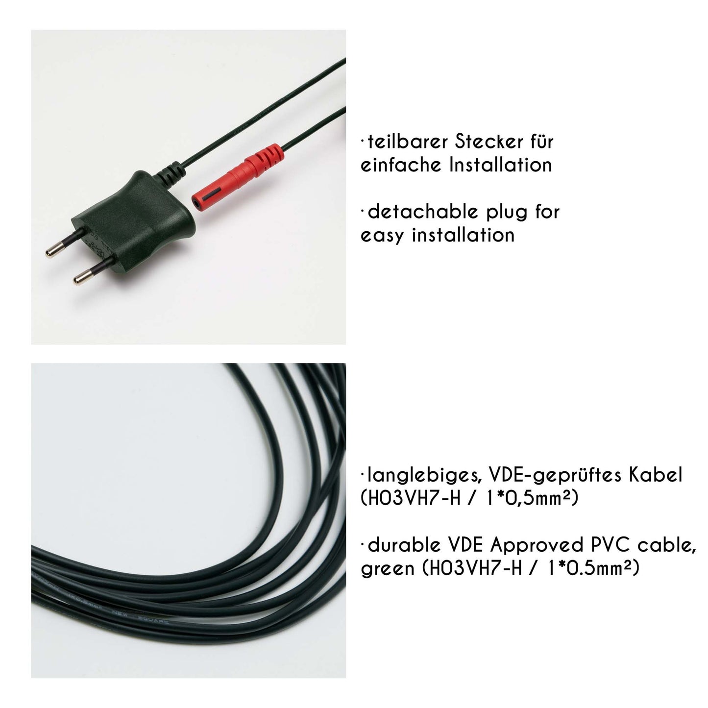 15-tlg. Kleinschaftkerzenkette, klare Lampen, für innen, teilbarer Stecker