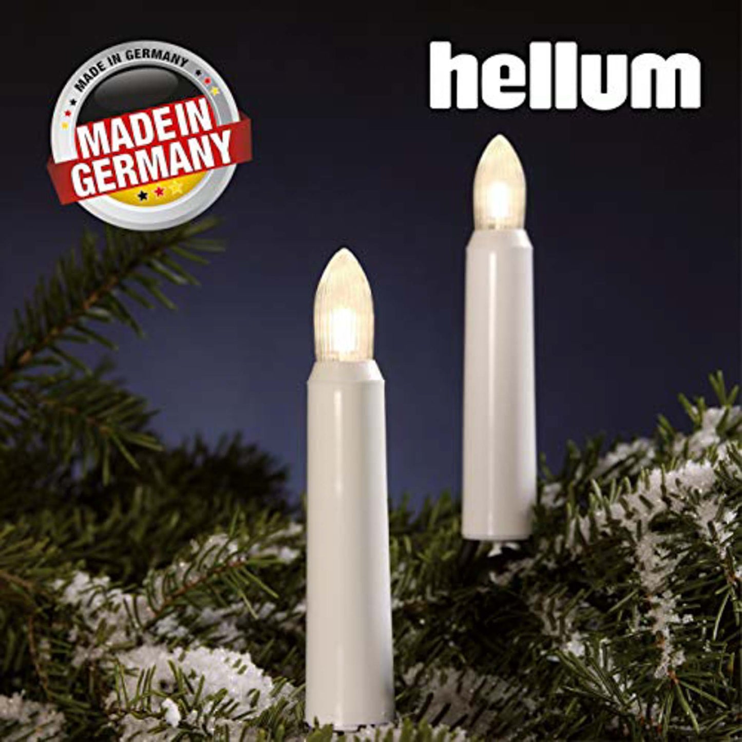 20-tlg. Riffelkerzenkette, klare Lampen, für außen, teilb. Stecker