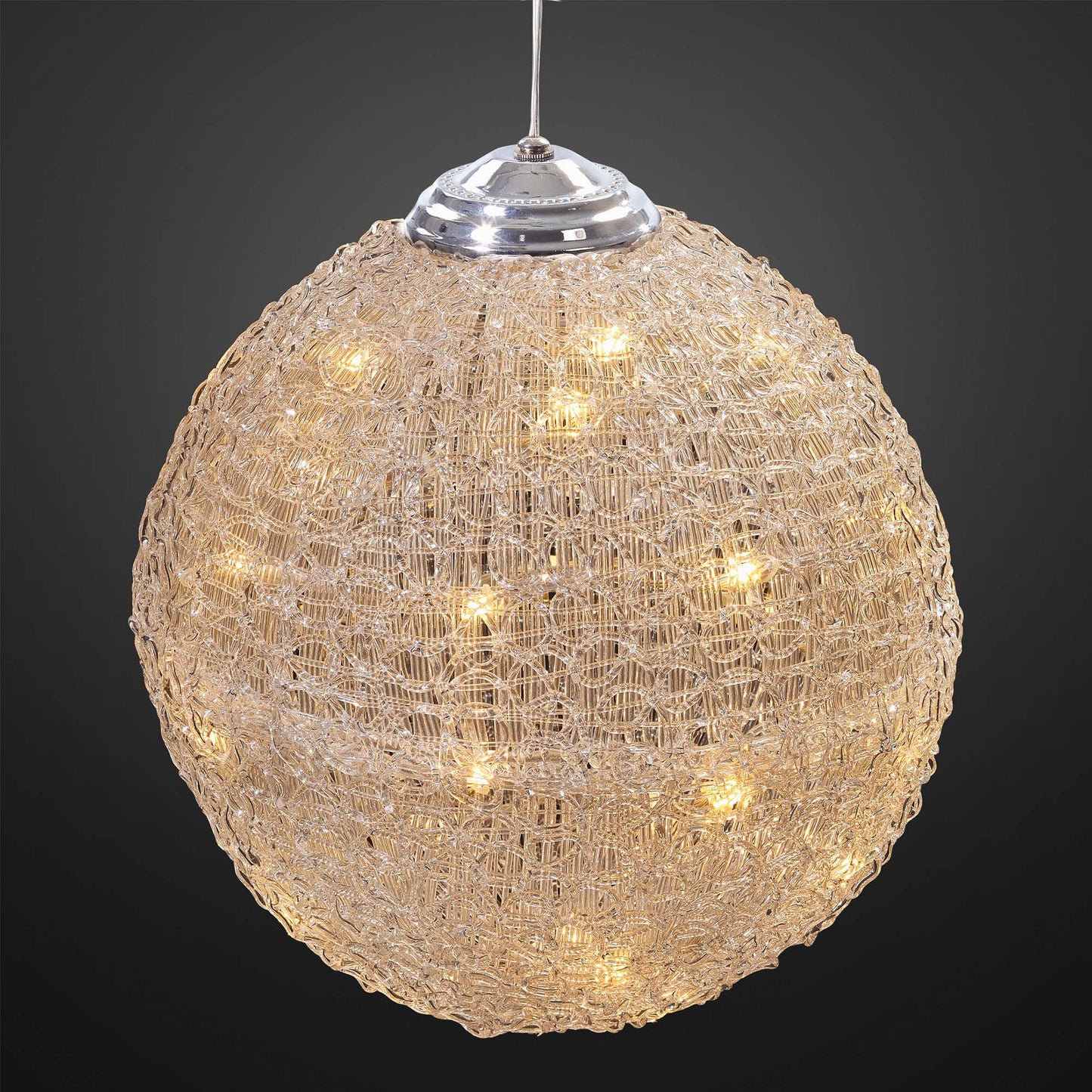 LED-Acryl-Deko-Kugel, 40 warm-weiße LEDs, 30 cm Ø, IP 44 Außen-Transformator