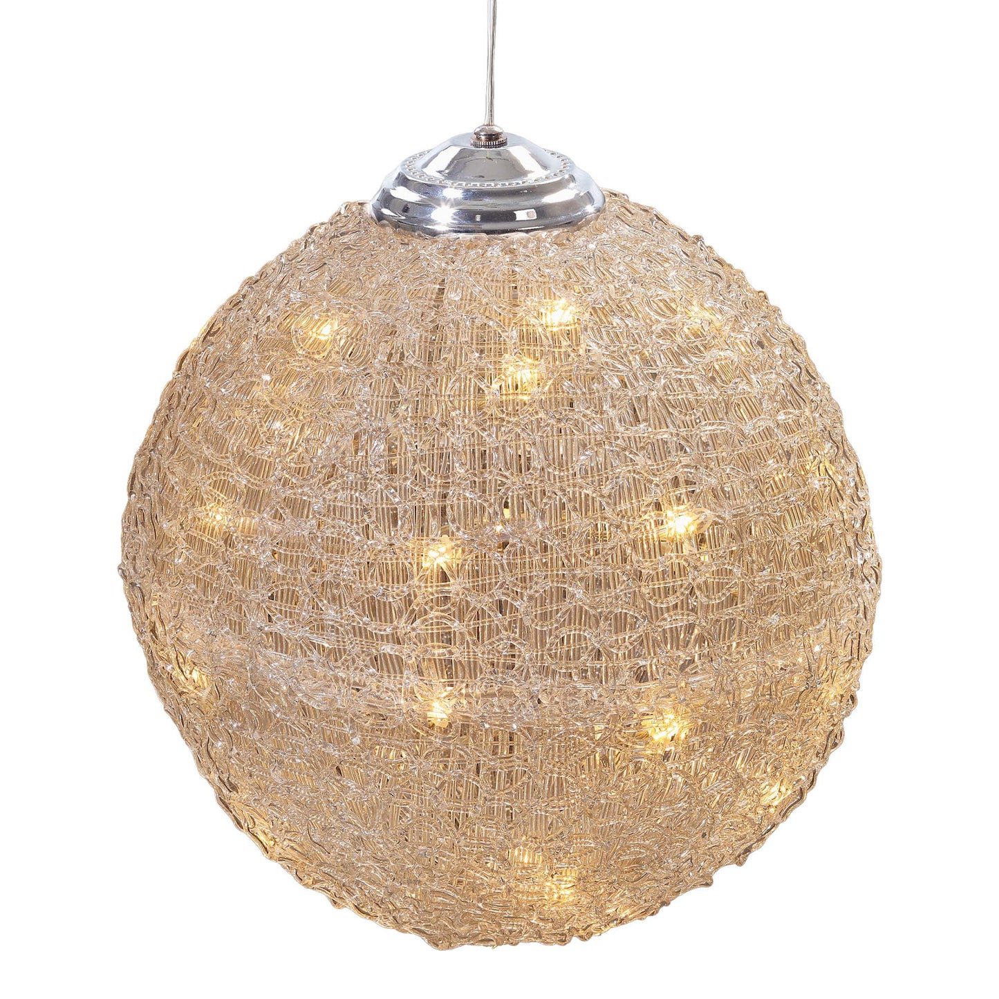 LED-Acryl-Deko-Kugel, 40 warm-weiße LEDs, 30 cm Ø, IP 44 Außen-Transformator
