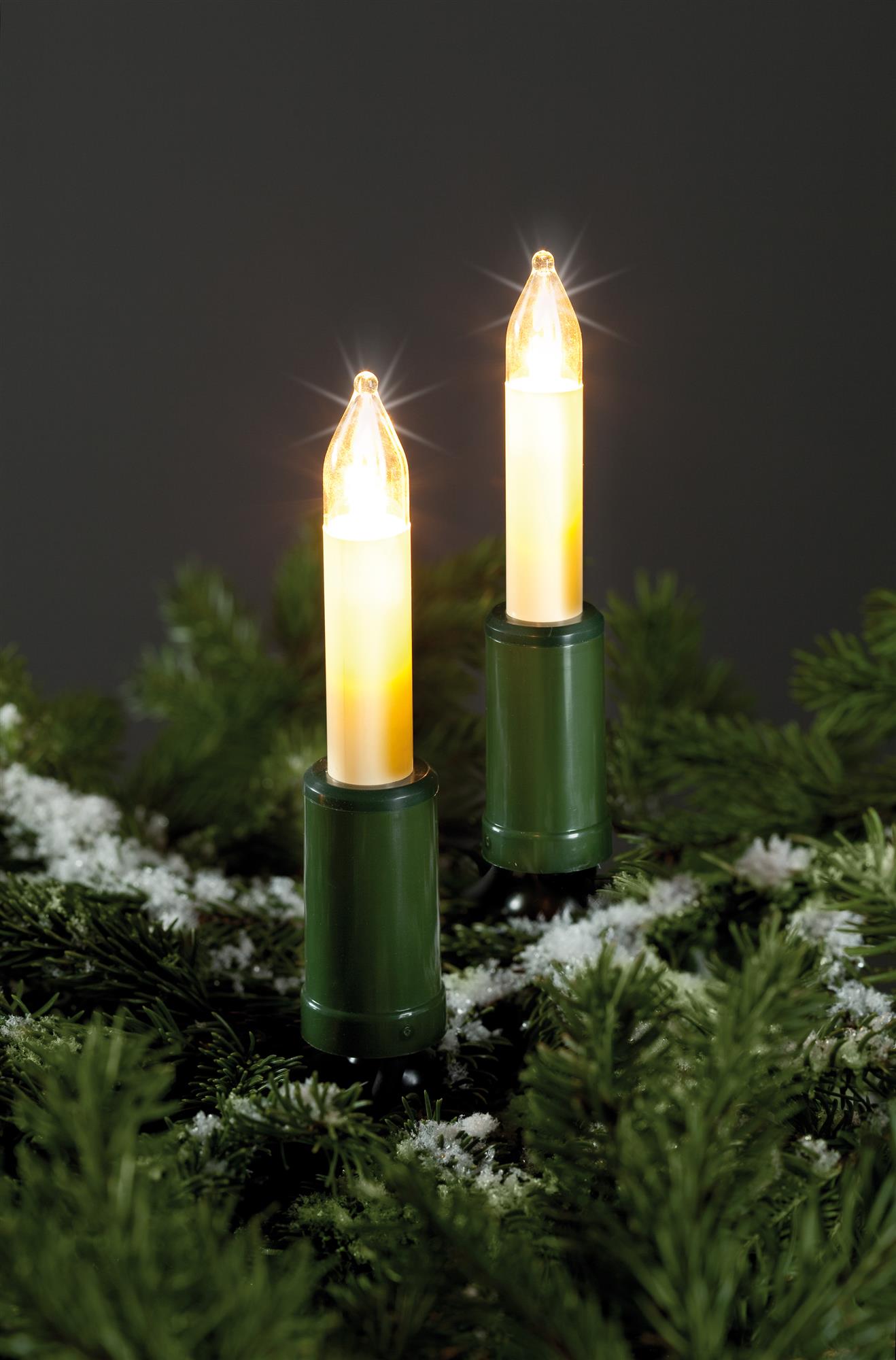 LED-Schaftkerze, elfenbein, 8-55 V, 0,2 W, 2er Blister