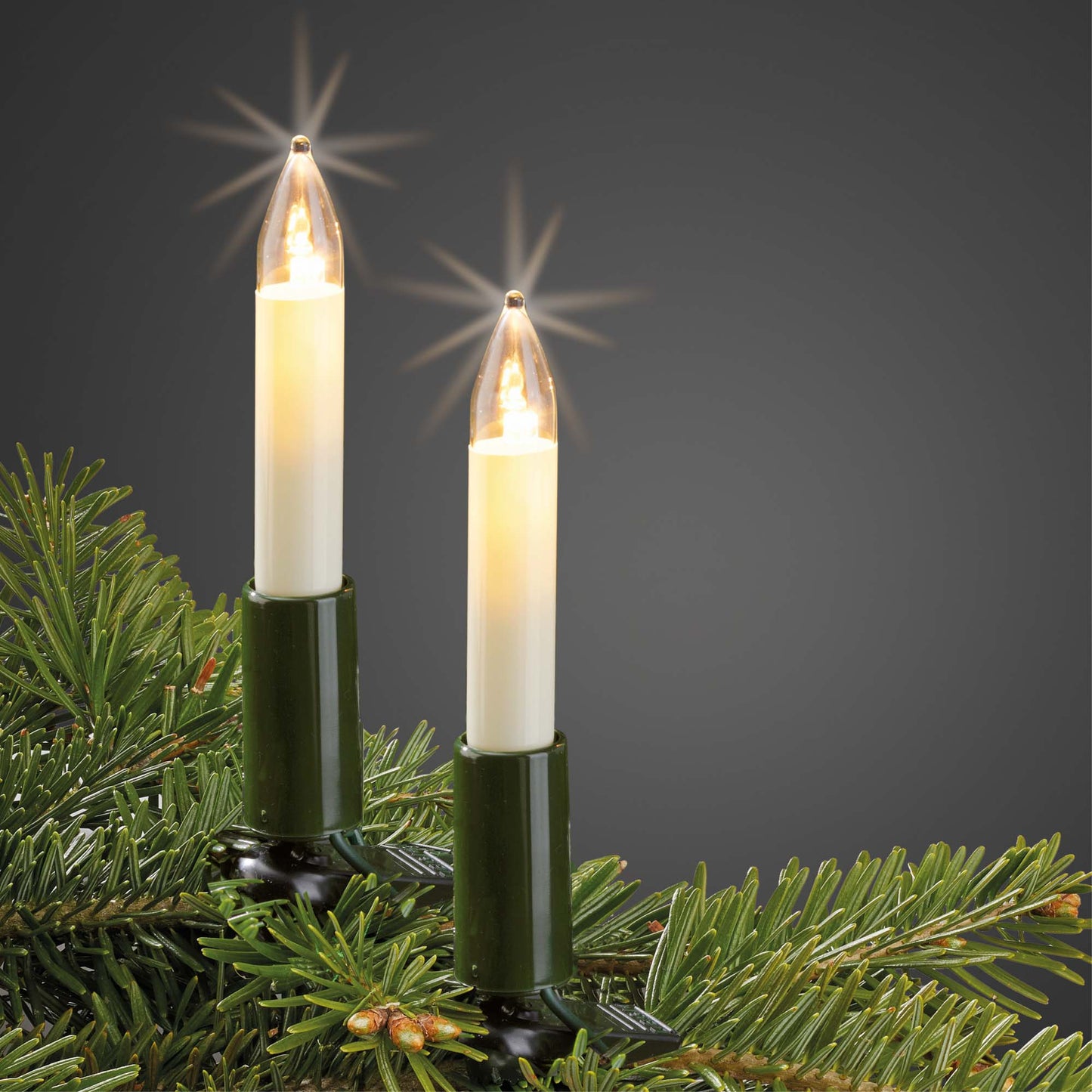 LED-Schaftkerze, elfenbein, 8-55 V, 0,2 W, 2er Blister