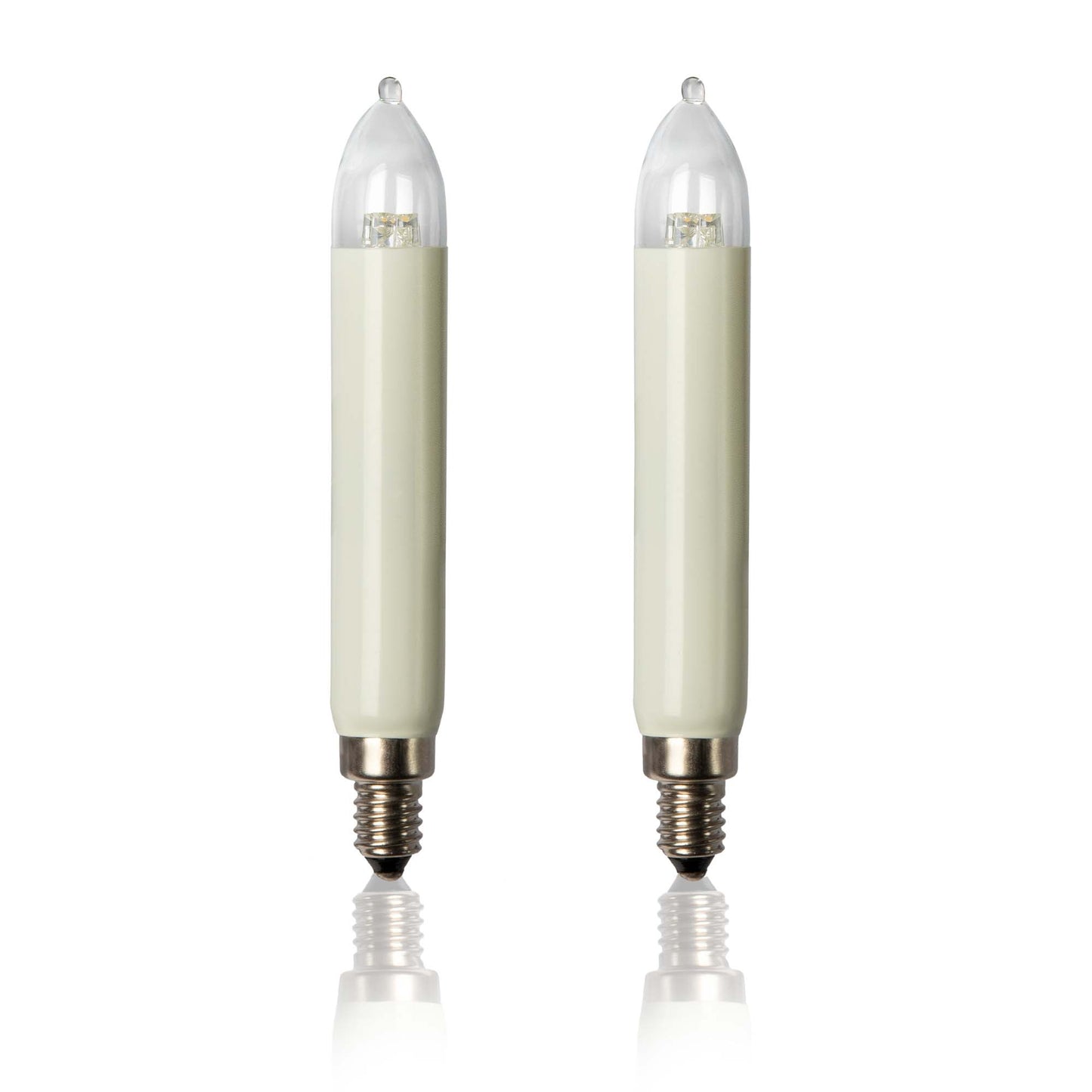 LED-Schaftkerze, elfenbein, 8-55 V, 0,2 W, 2er Blister