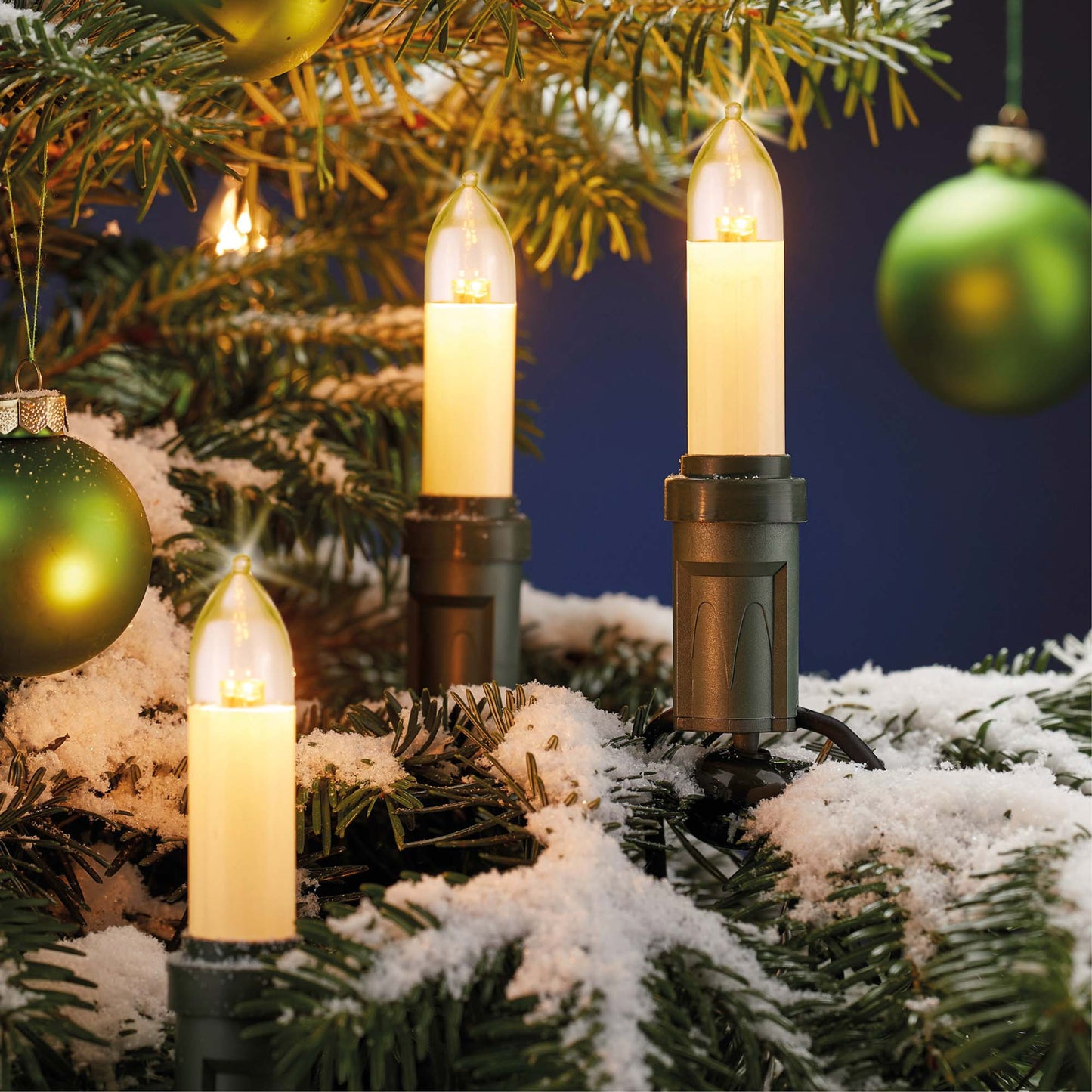 Ersatzkerzen Lichterkette LED 8-55V 0,6W für Lichterketten & Schwibbogen, 2 Stk Schaftkerzen E14 für 4-30 Brennstellen innen & außen 904949