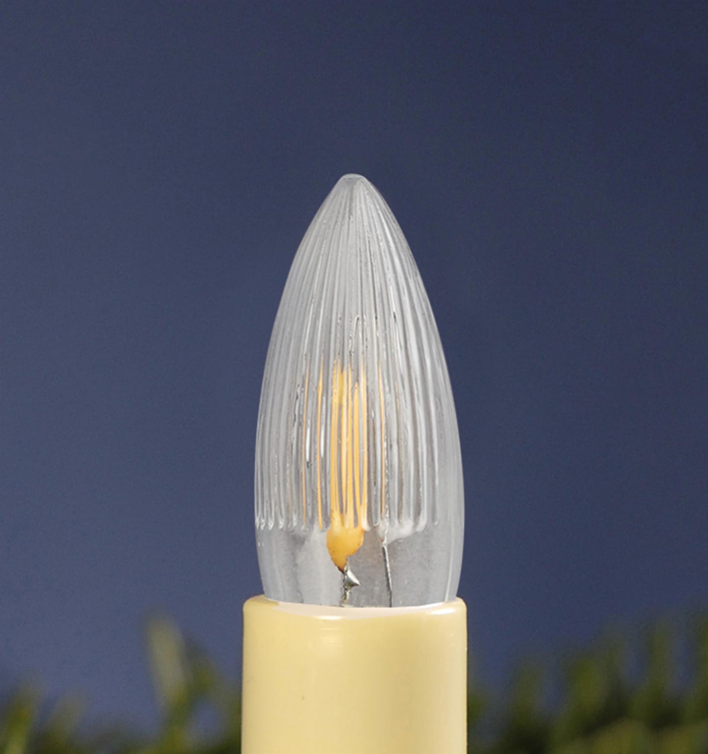 LED-Filament-Riffelkerzen, warm-weiß, matte Kerzen, 16V, 3er Blister