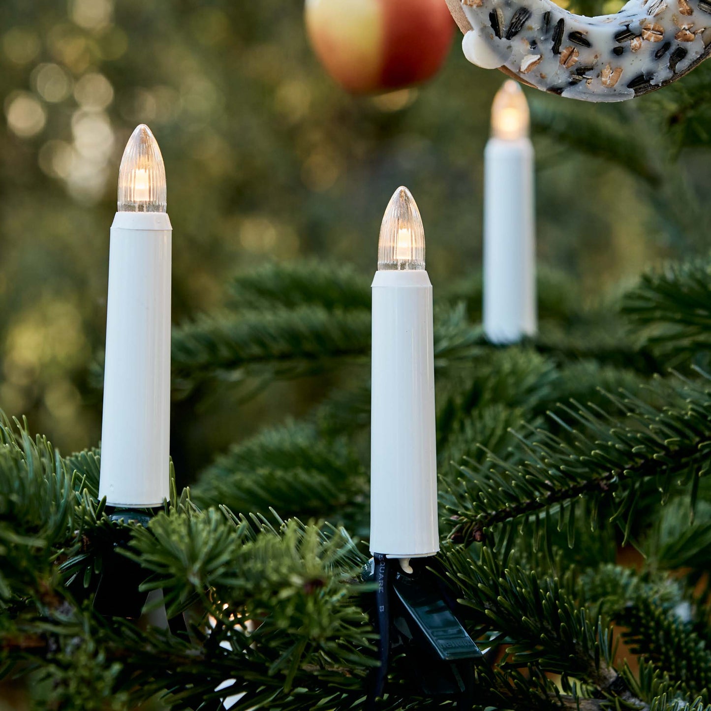 LED-Riffelkerze, warm-weiß, klare Kerze, 8 - 55 V, E10, 3er Blister