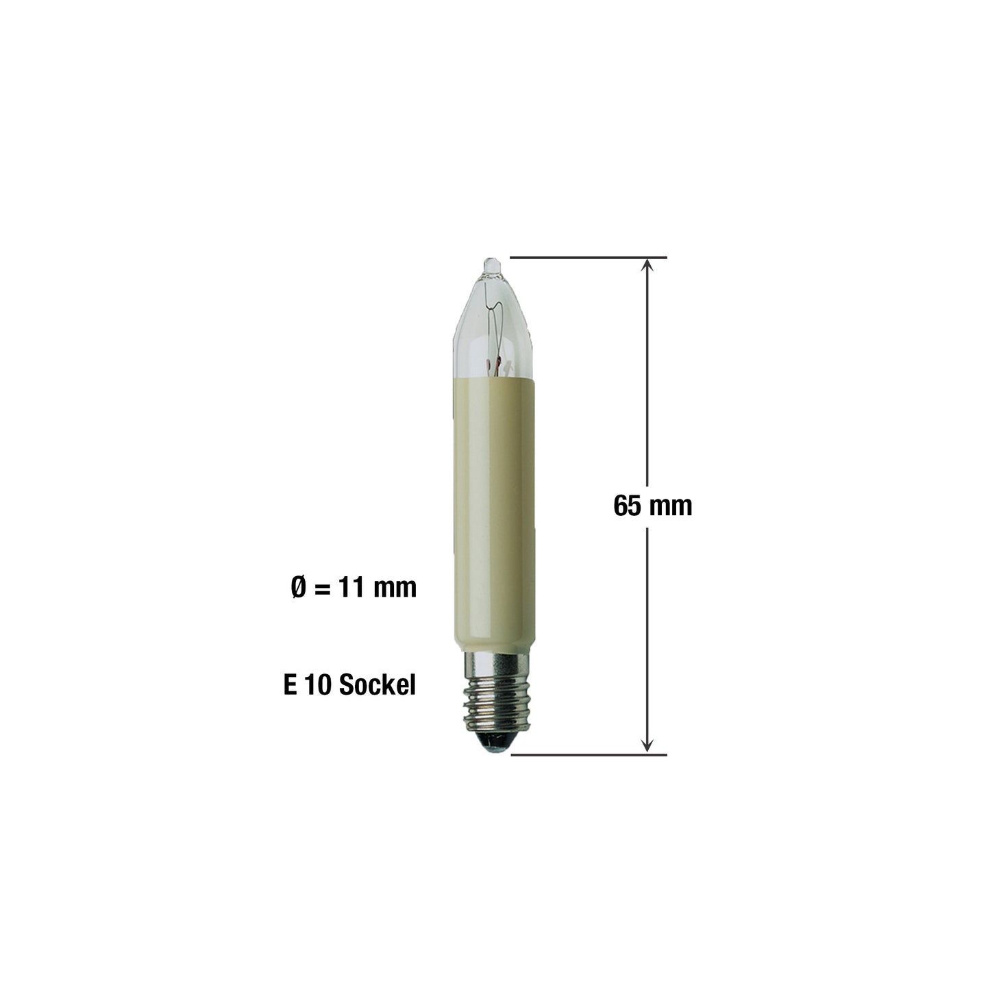 Ersatzkerzen Lichterkette 23V 3W für Lichterketten & Schwibbogen, 3 Stk Kleinschaftkerzen E10 für 10 Brennstellen innen & außen 938036