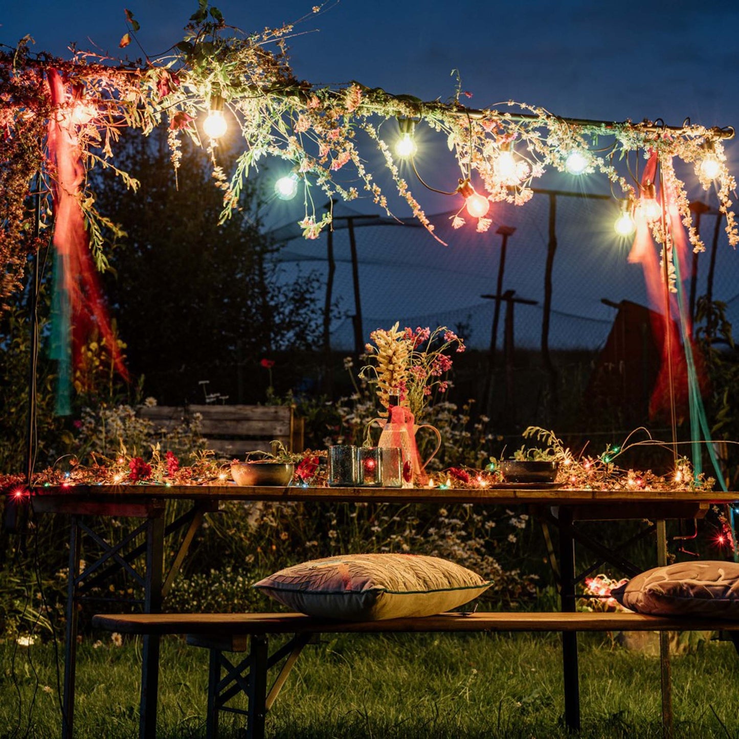 LED Lichterkette, 240 LEDs ww, mit Infrarot Fernbedienung, Controller, Außen-Transformator