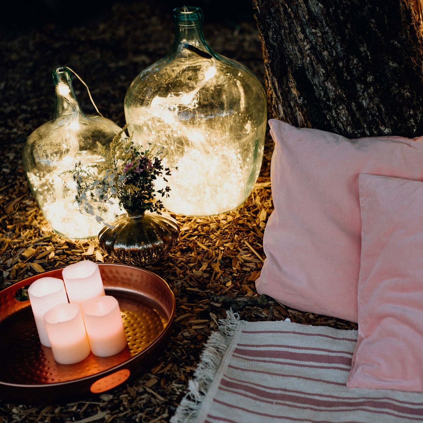 120-tlg. LED-Sternen-Girlande, warm-weiß, goldene Sterne, kupferfarbenes Kabel, Timer, Innen-Trafo