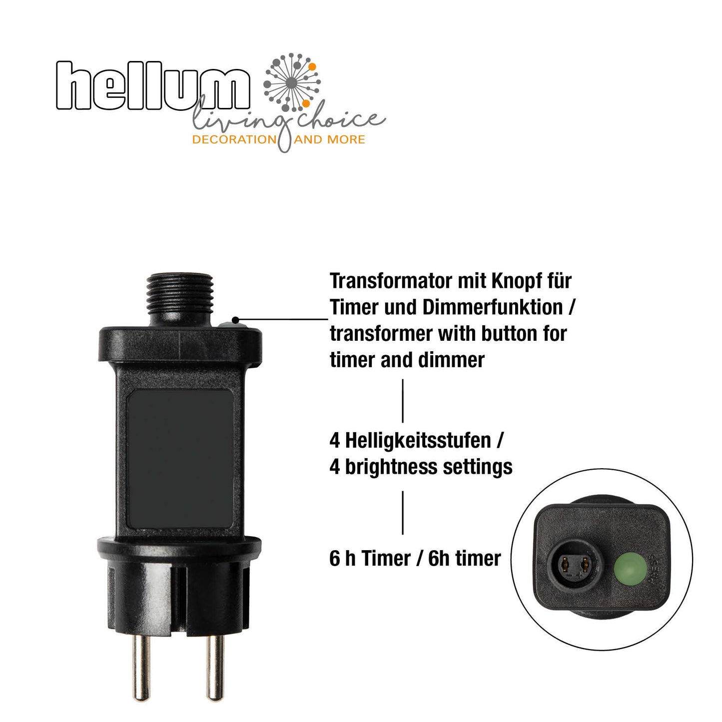 Ring mit LED-Cluster-Vorhang, Ø20cm, 640 LEDS ww, 6 h Timer, dimmbar, Außen-Transformator