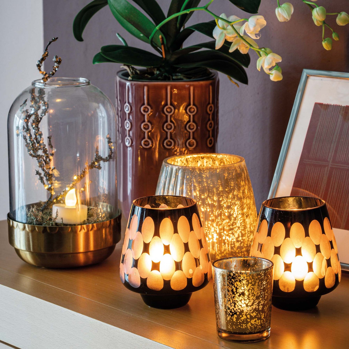 LED-Teelicht weiß, gelbe LEDs, 2er Set, batteriebetrieben