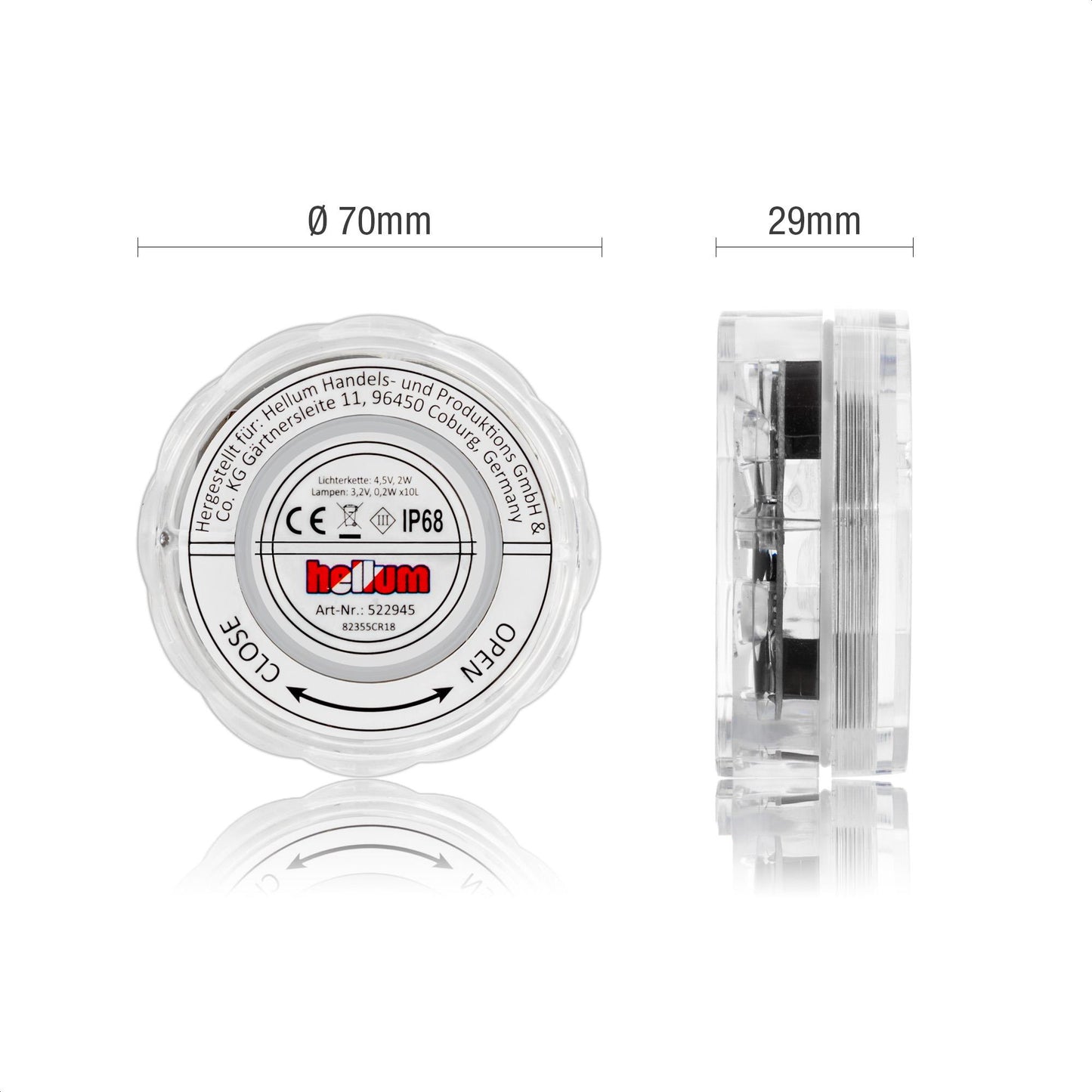 12er-Set_LED-Unterwasser-Deko-Beleuchtung, 10 RGB-LEDs