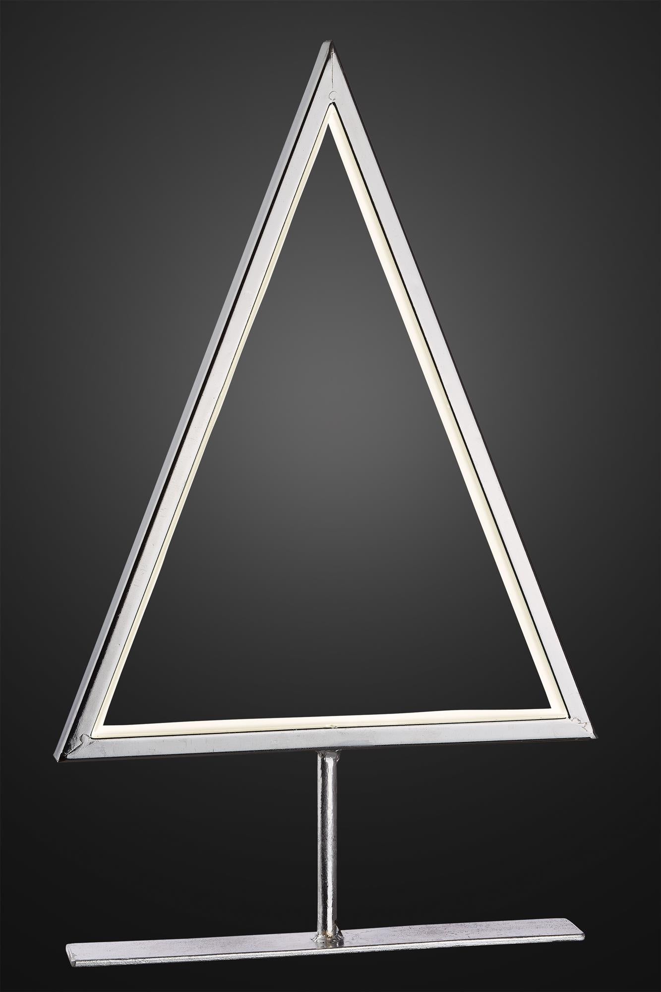 LED Metallbaum mit Neon-Lichtschlauch silber innen, warmweiß, 28x45 cm – Hellum Direkt