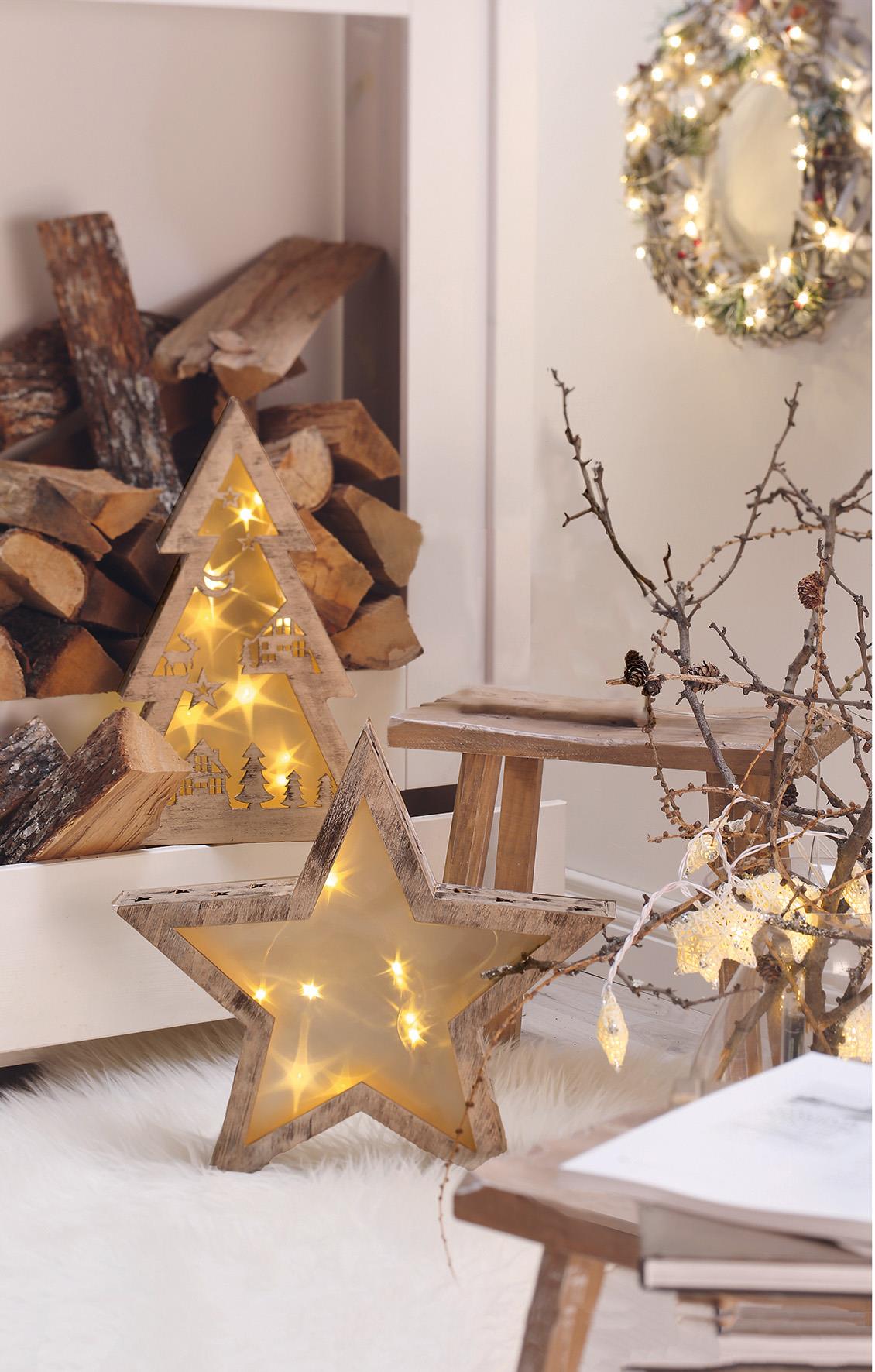 LED-Holztannenbaum m Holo