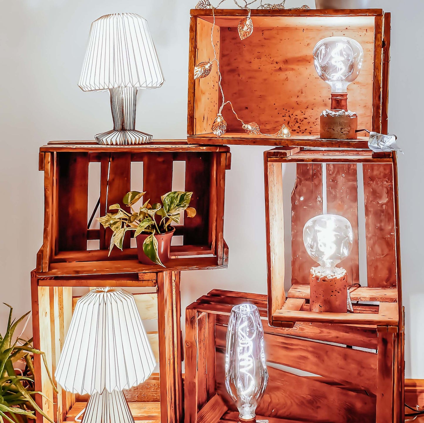 Zement-Sockel für E27 Lampen, rose-goldf.1,5m Zuleitung, AN/AUS-Schalter, ohne Leuchtmittel