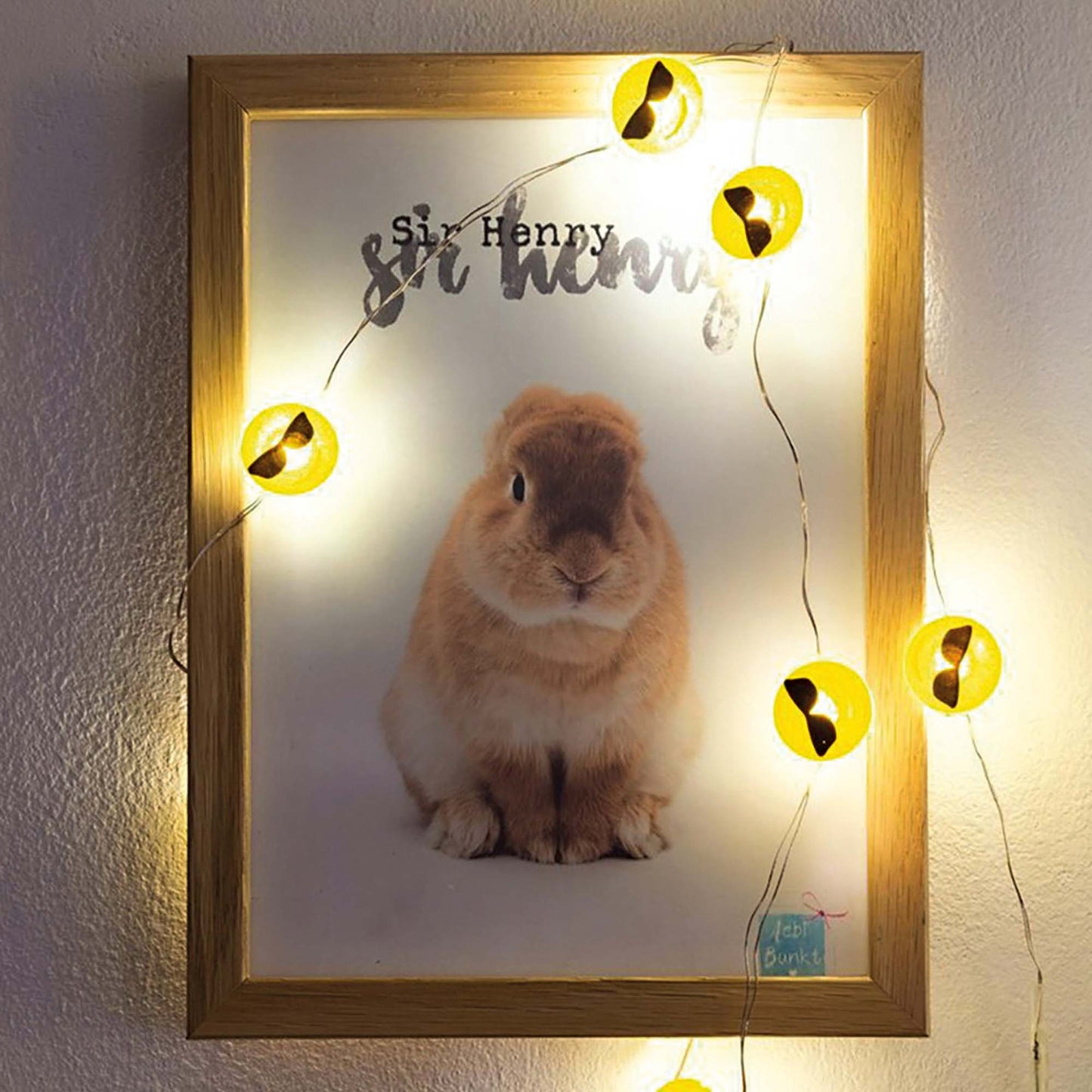 LED-Lichterkette mit Tauperlen und "Cool" Emoticon, 10 LEDs, batteriebetrieben