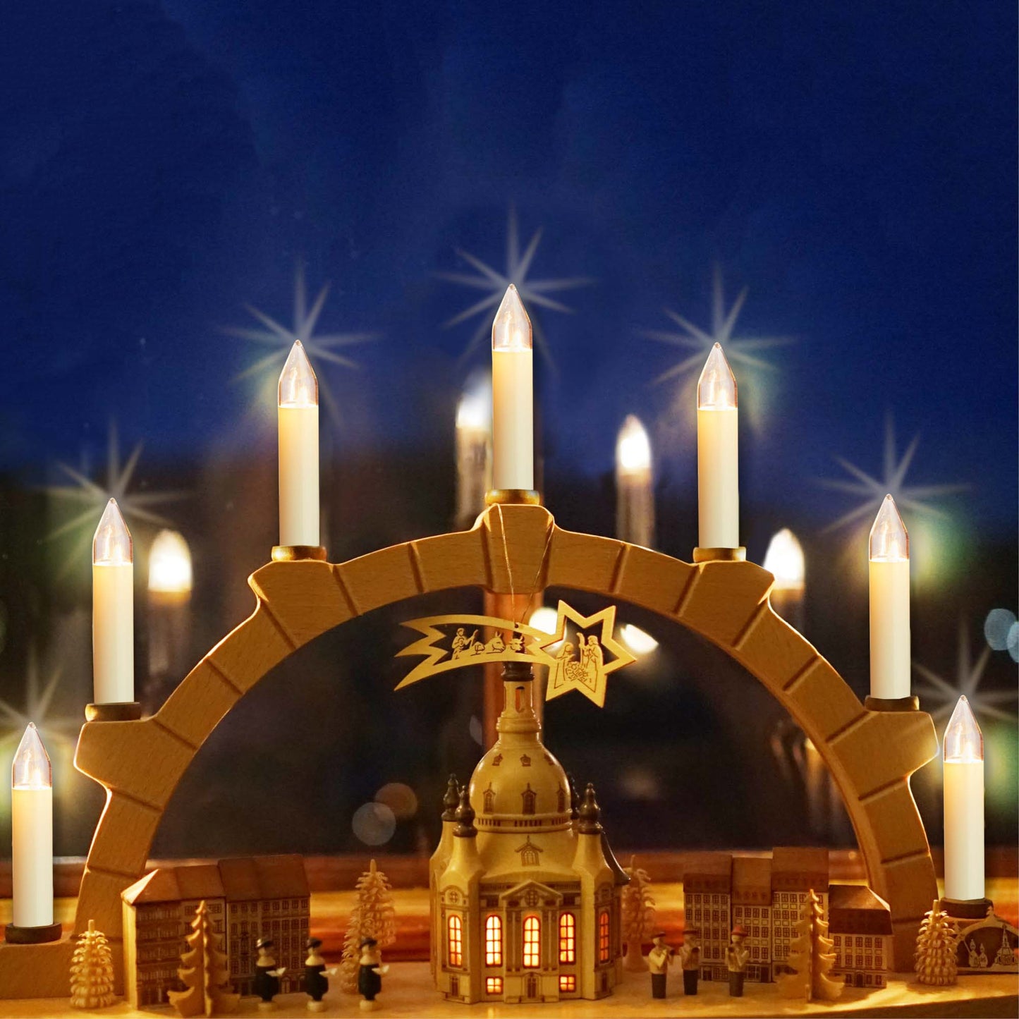 Ersatzkerzen Lichterkette 34V 3W für Lichterketten & Schwibbogen, 3 Stk Kleinschaftkerzen E10 für 7 Brennstellen innen & außen 939033