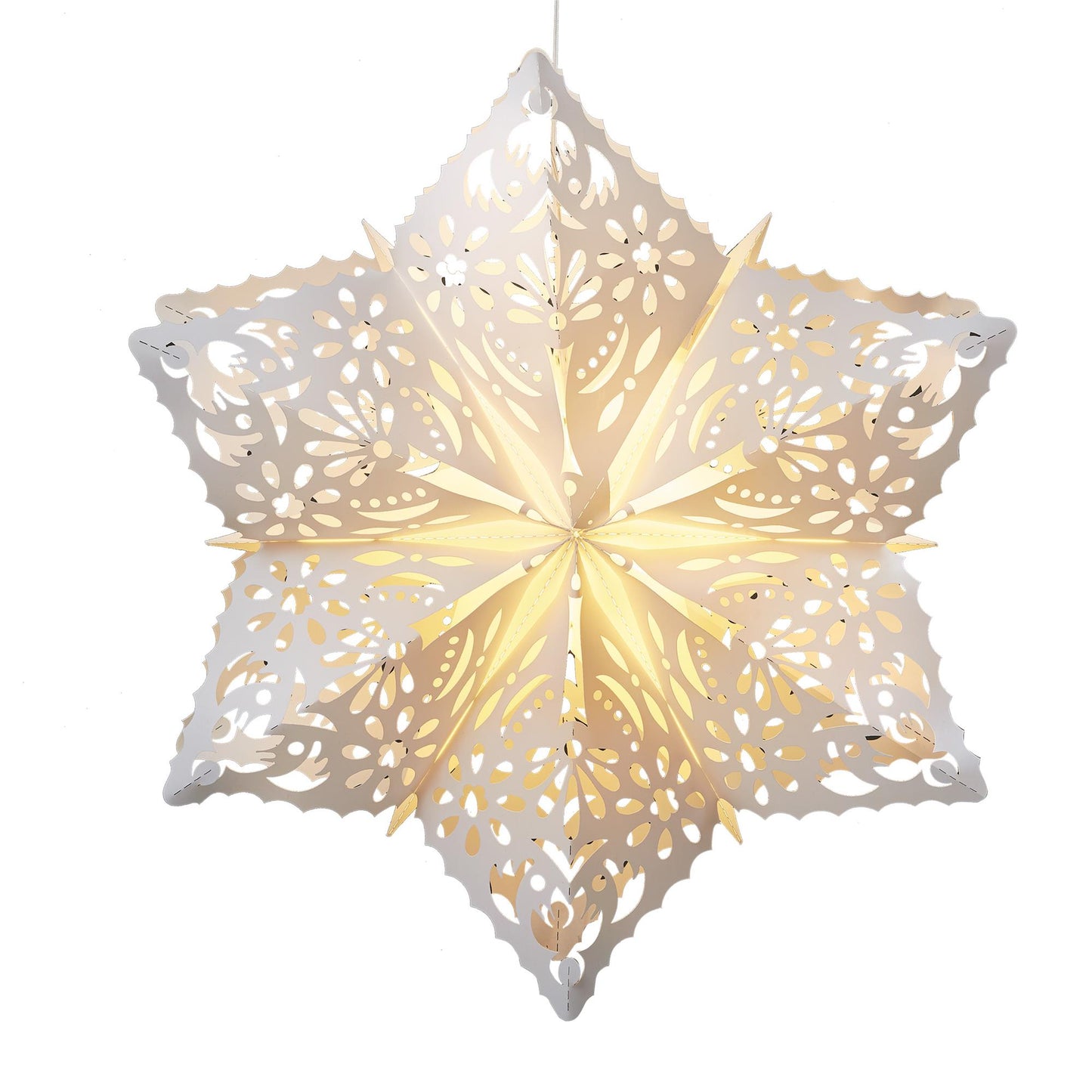 LED-Stern mit Schneeflockendesign weiß, 60cm, mit Außen-Transformator