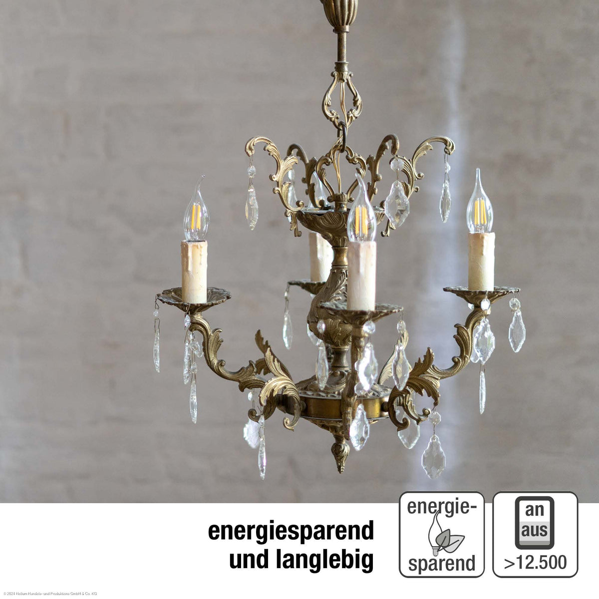 LED Kerzenlampe Windstoß E14, 3er Set warmweiß, 2,2W 250 Lumen, matt, EPREL ID 2181335