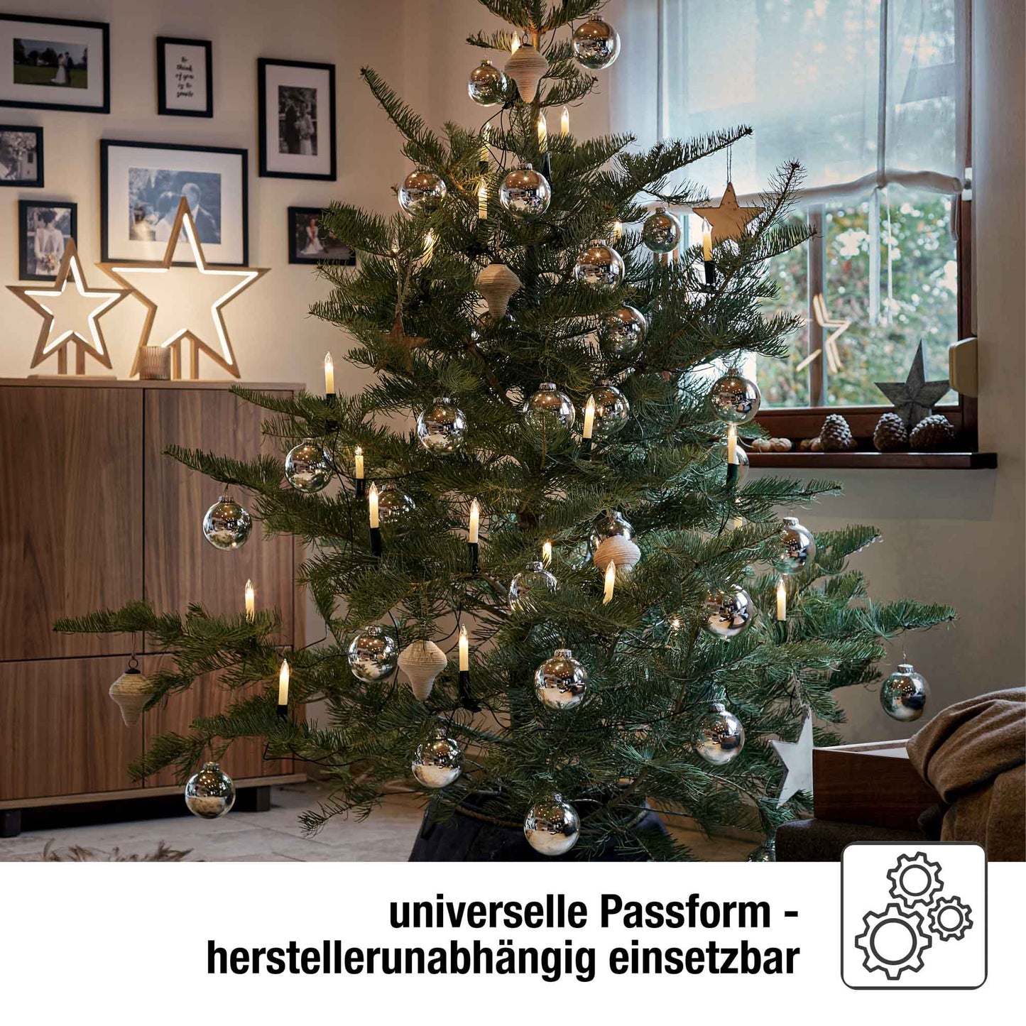 Ersatzkerzen Lichterkette 8V 3W für Lichterketten & Schwibbogen, 10 Stk Schaftkerzen E10 für 30 Brennstellen innen & außen 901016