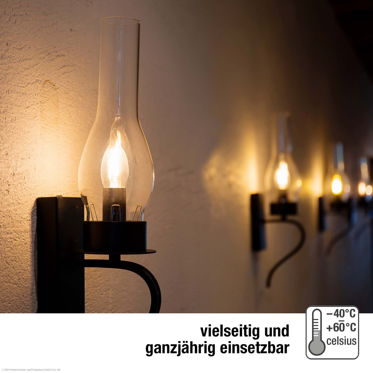 LED-Windstoß-Lampe CA35, E14, 2,2W, Glas matt, 250 lm 207415