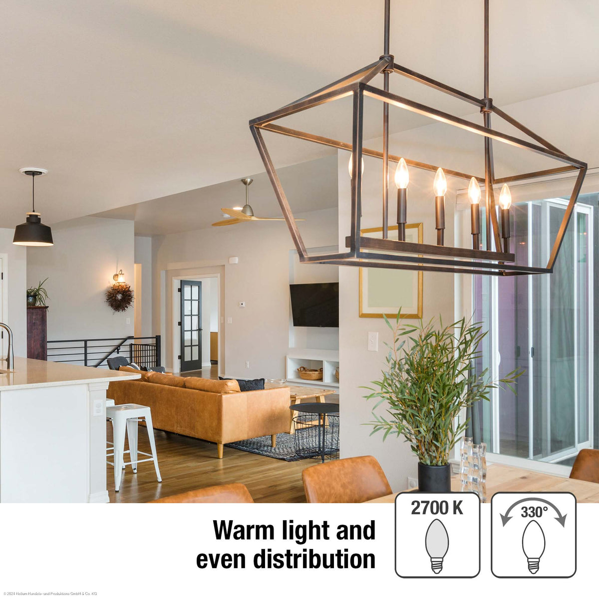 LED Kerzenbirne E14, 3er Set warmweiß, 4,5W 470 Lumen, matt, EPREL ID 1354056