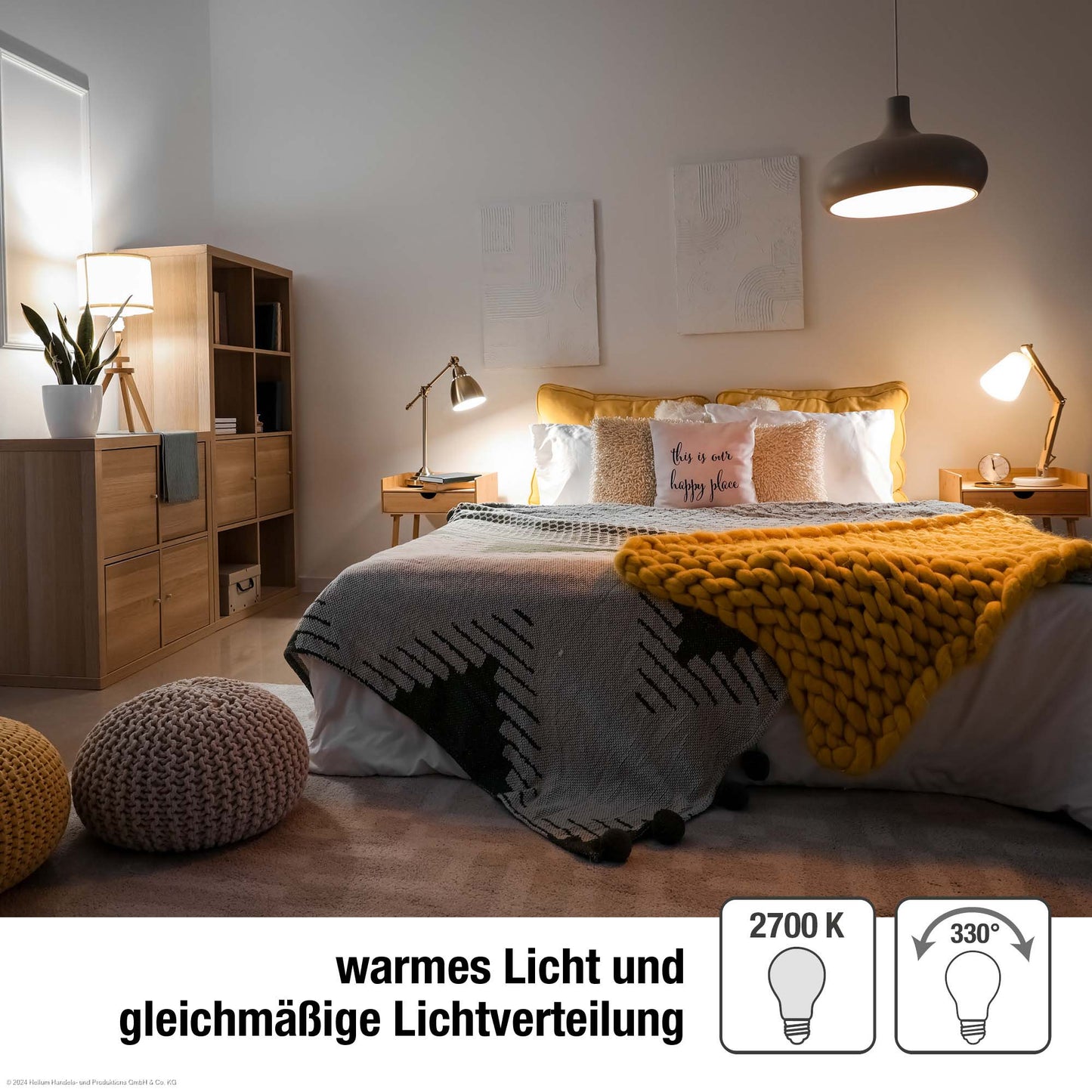 LED Glühbirne G45, Leuchtmittel E27, Tropfenlampe warmweiß, 2700K, 4,5W, 1 Stück 209112