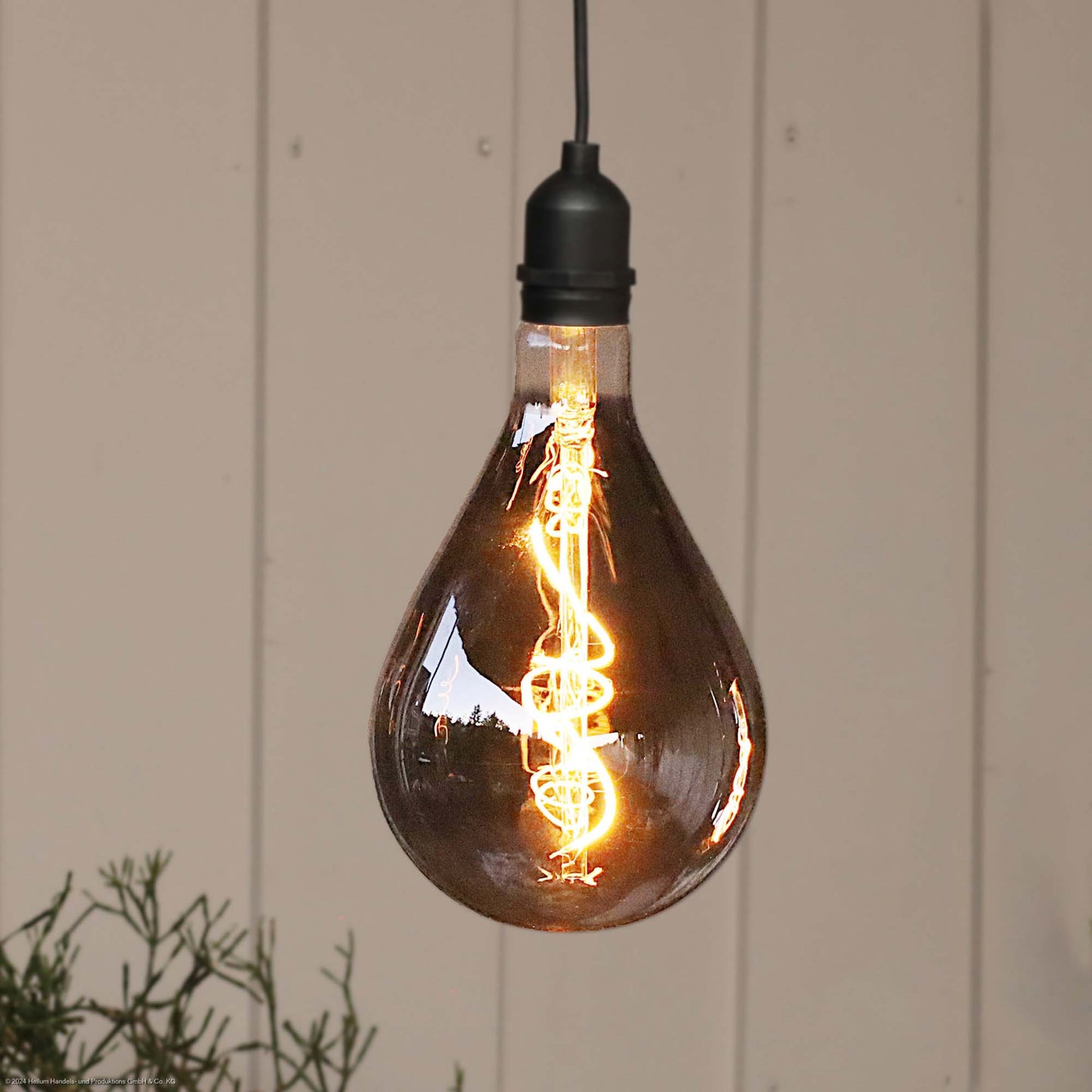 LED-Filament Vintage-Lampe,Ø13 * 27 cm,  "Smokey", mit Fernbedienung und Timer, batteriebetrieben