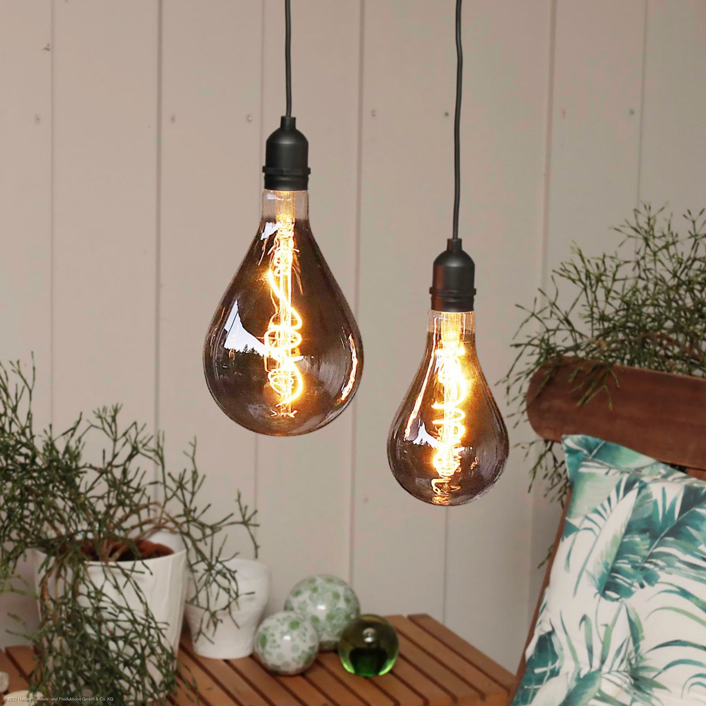 LED-Filament Vintage-Lampe,Ø13 * 27 cm,  "Smokey", mit Fernbedienung und Timer, batteriebetrieben