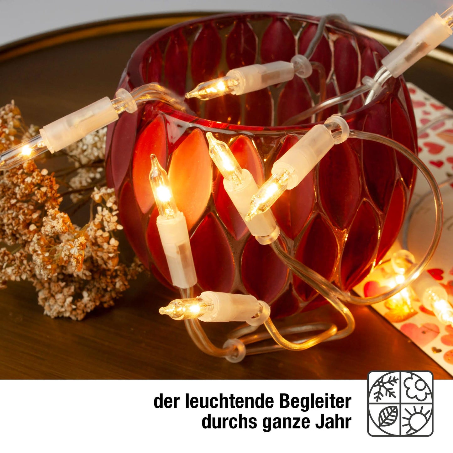 10-tlg. Minikette, transparent/klar, Euro-Stecker, für innen