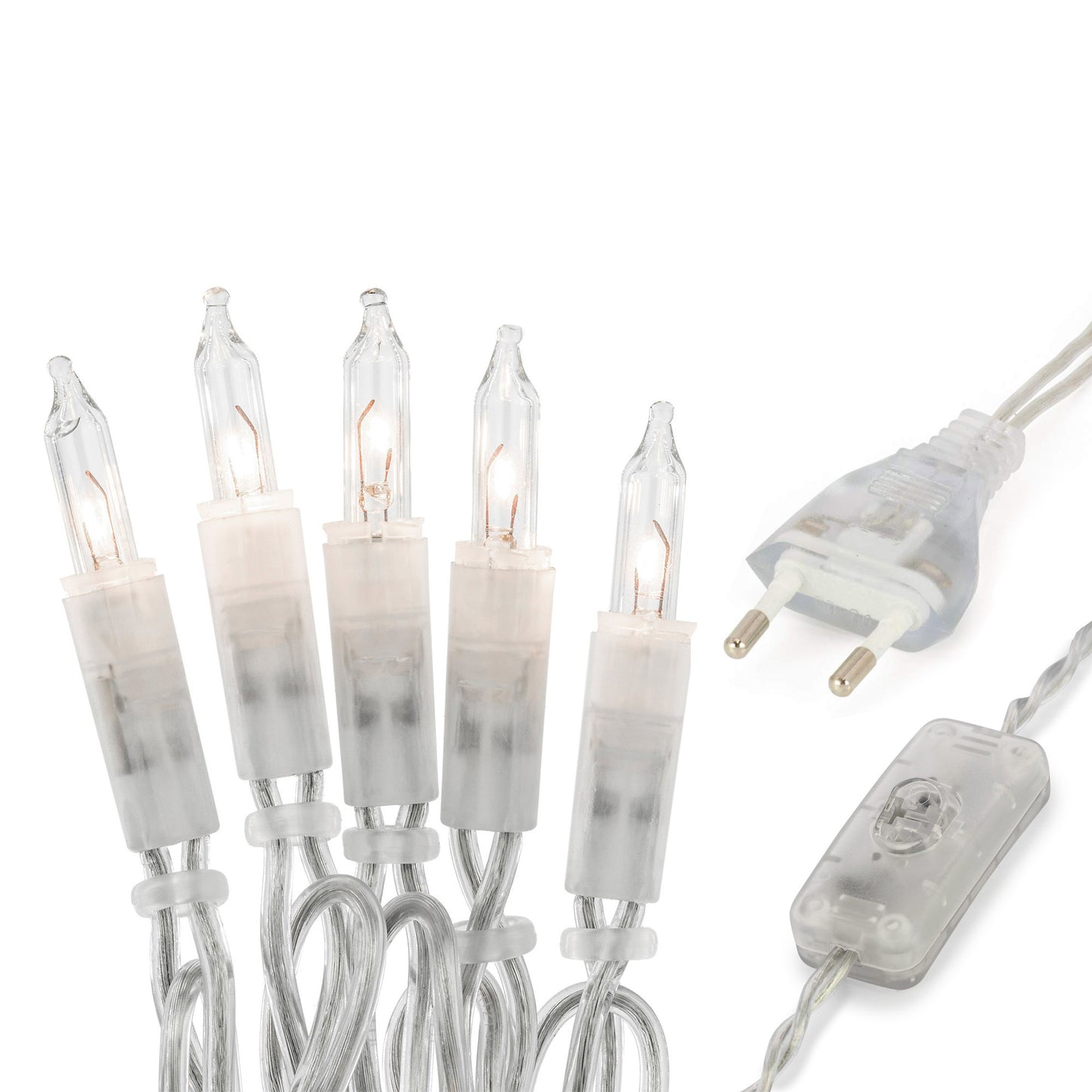 20-tlg. Minikette, transparent/klar, mit Schalter, Euro-Stecker, für innen 832068