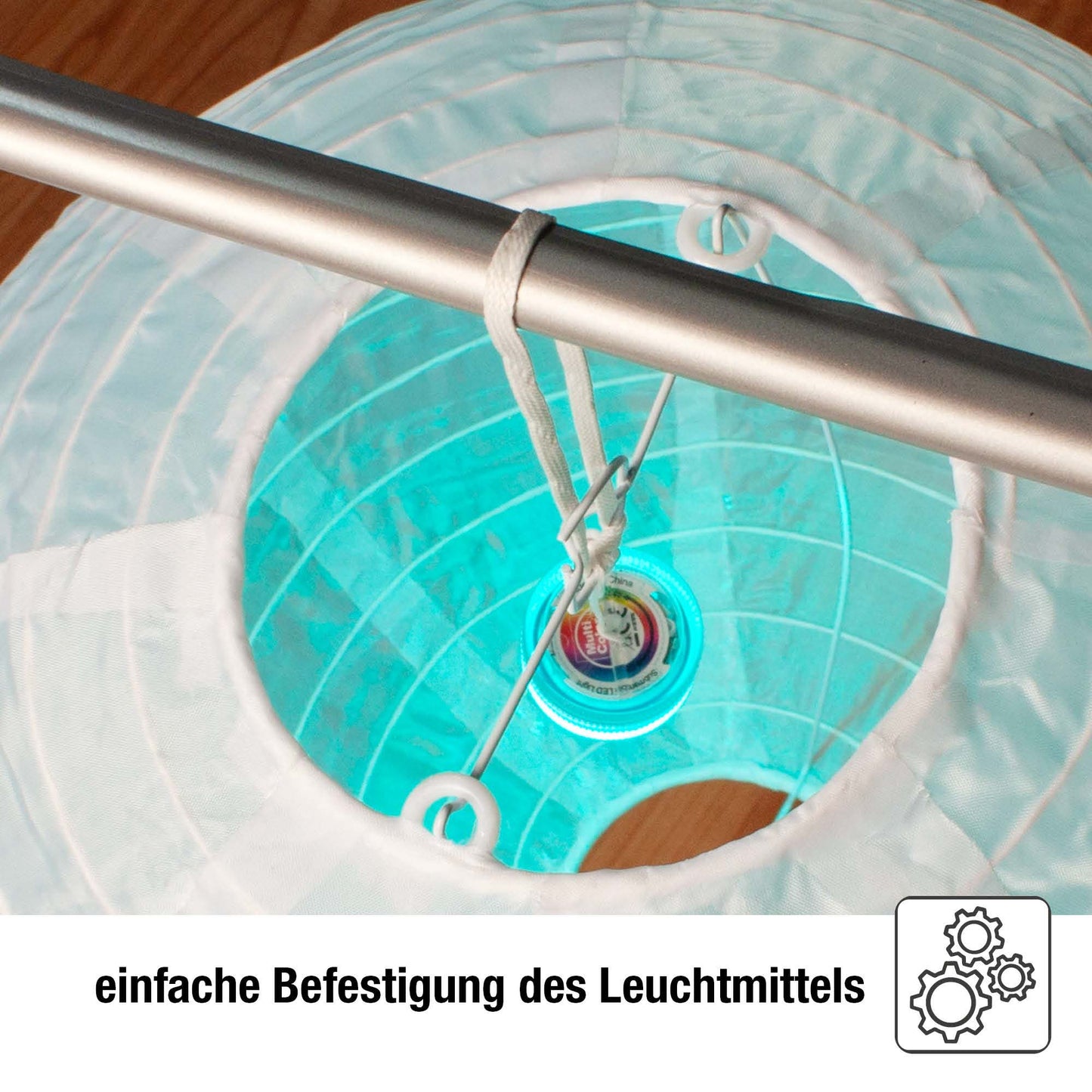 Lampions außen bunt 5er Set mit Batterie und Fernbedienung 2x Ø25cm 3x Ø20cm 150964