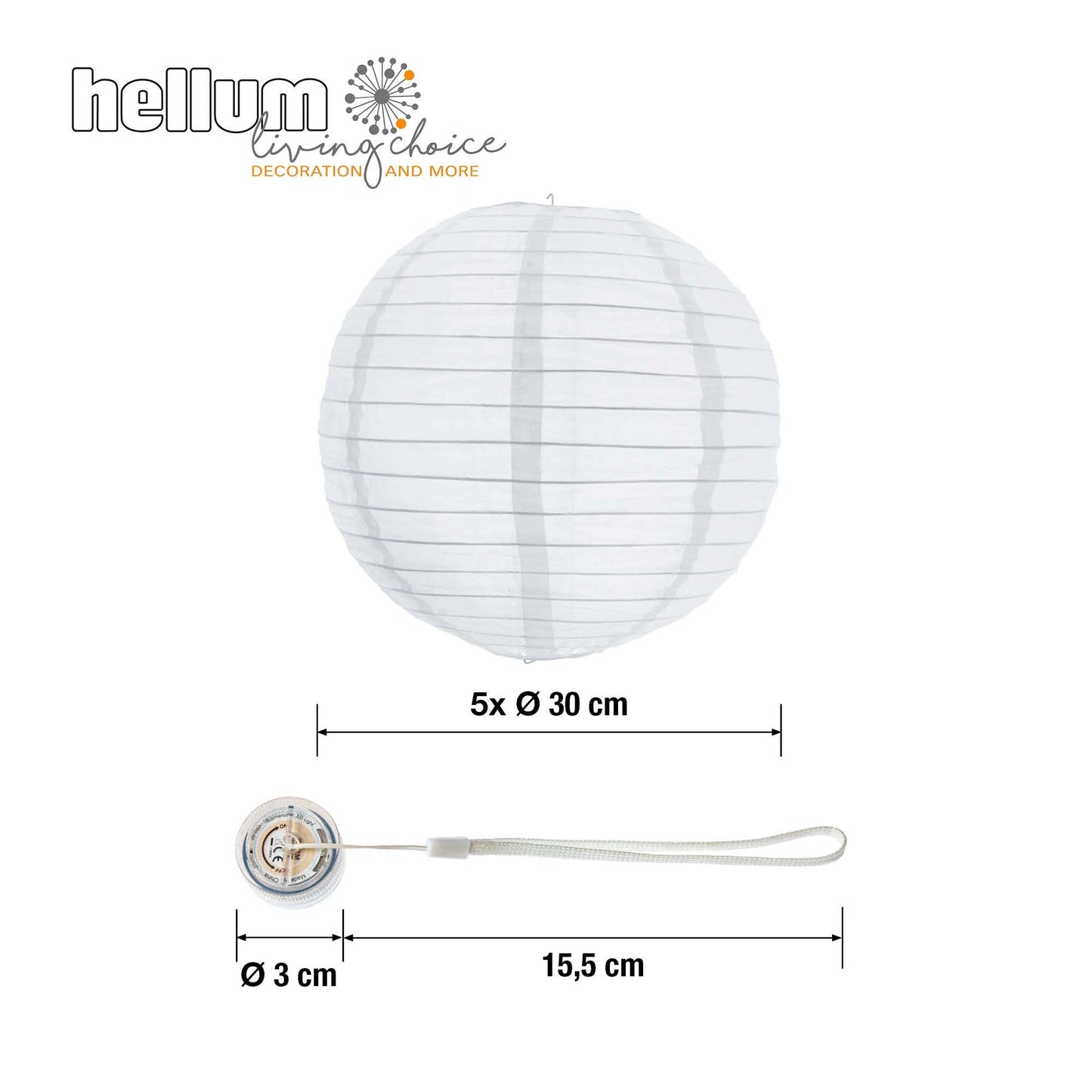 LED Lampions außen wetterfest, 5x LED für Lampions mit Fernbedienung, warmweiß 150971