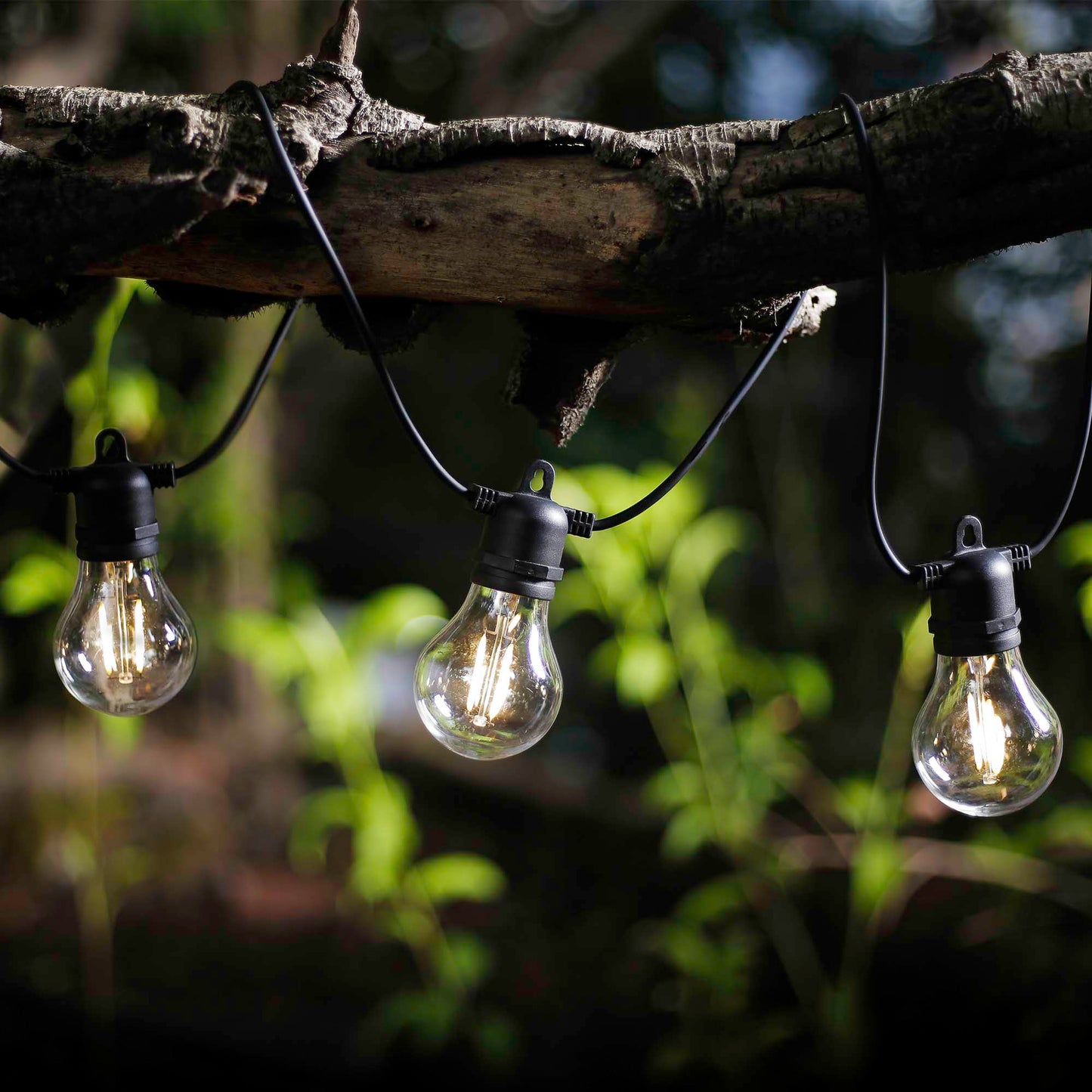 Hellum LED Party Lichterkette außen dimmbar 4,5 m 10 Lampen warmweiß – Erweiterungsset 150995