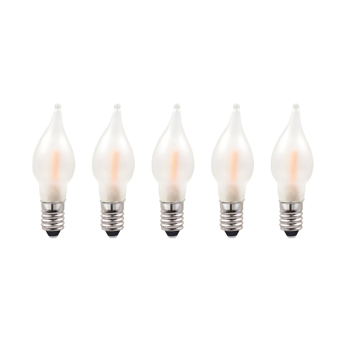 Ersatzkerzen Lichterkette LED-Filament 10-55V 0,5W für Lichterketten & Schwibbogen, 5 Stk Riffelkerzen E10, für 4-24 Brennstellen innen 151305
